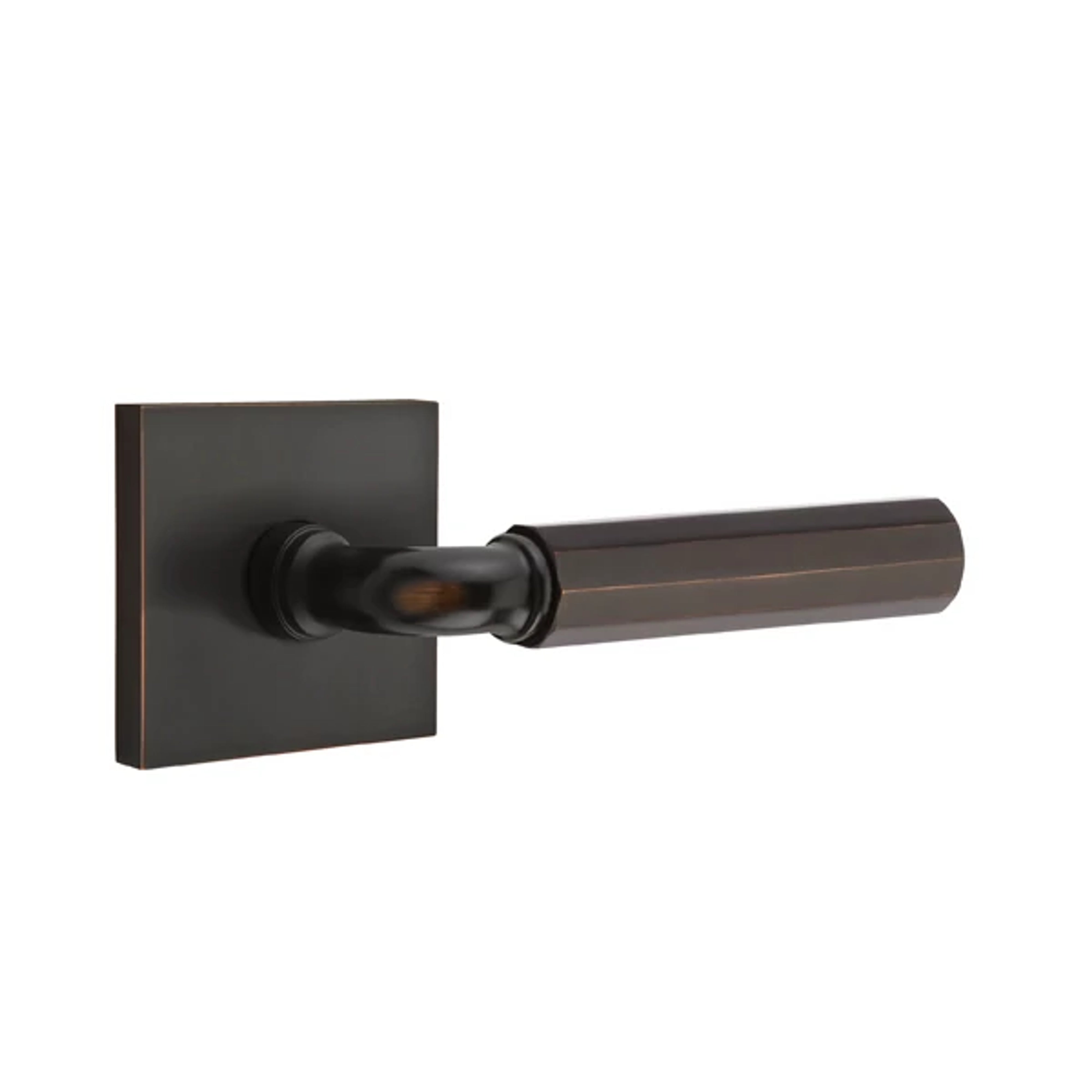 Emtek Select R-Bar Faceted Lever Set with Square Rosette