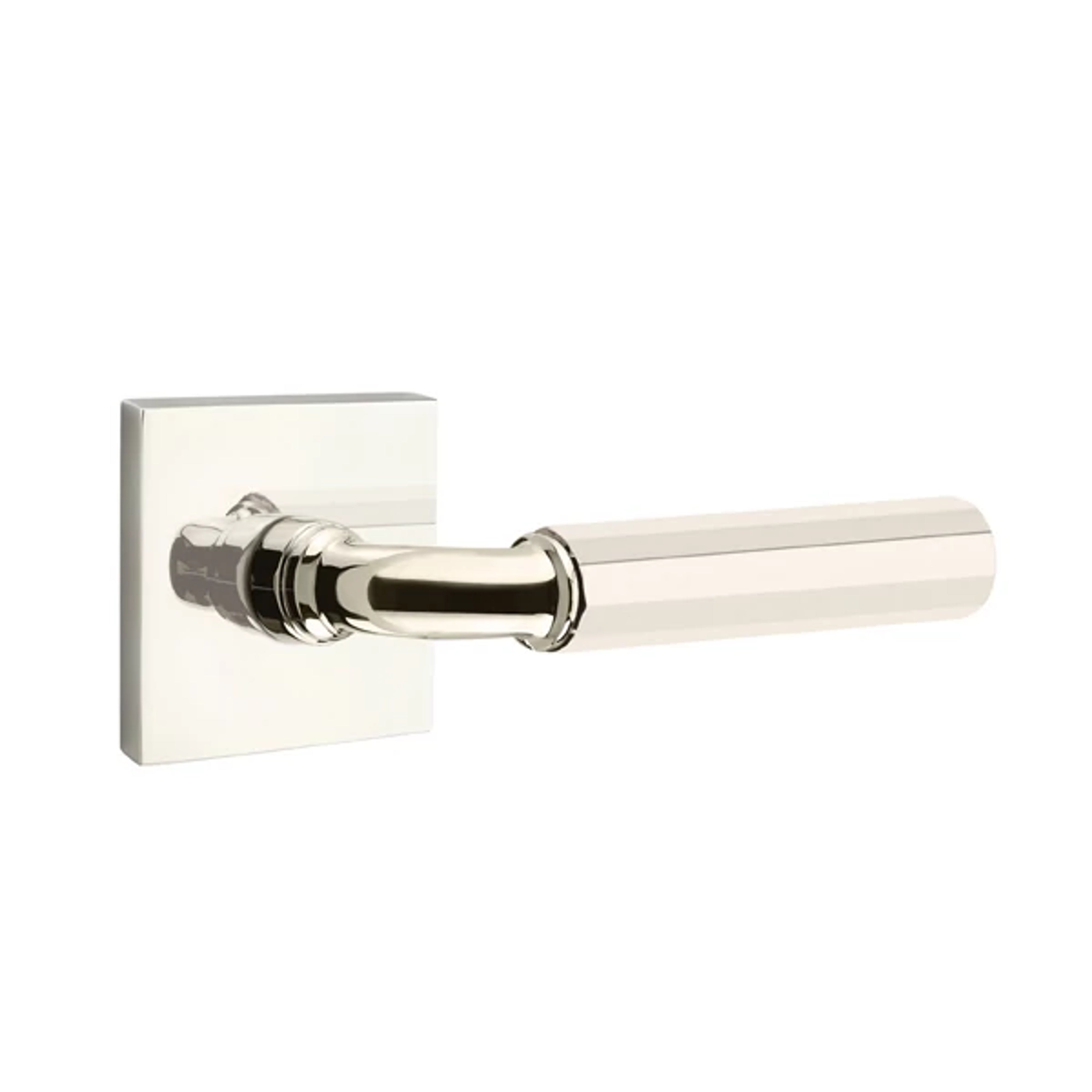 Emtek Select R-Bar Faceted Lever Set with Square Rosette