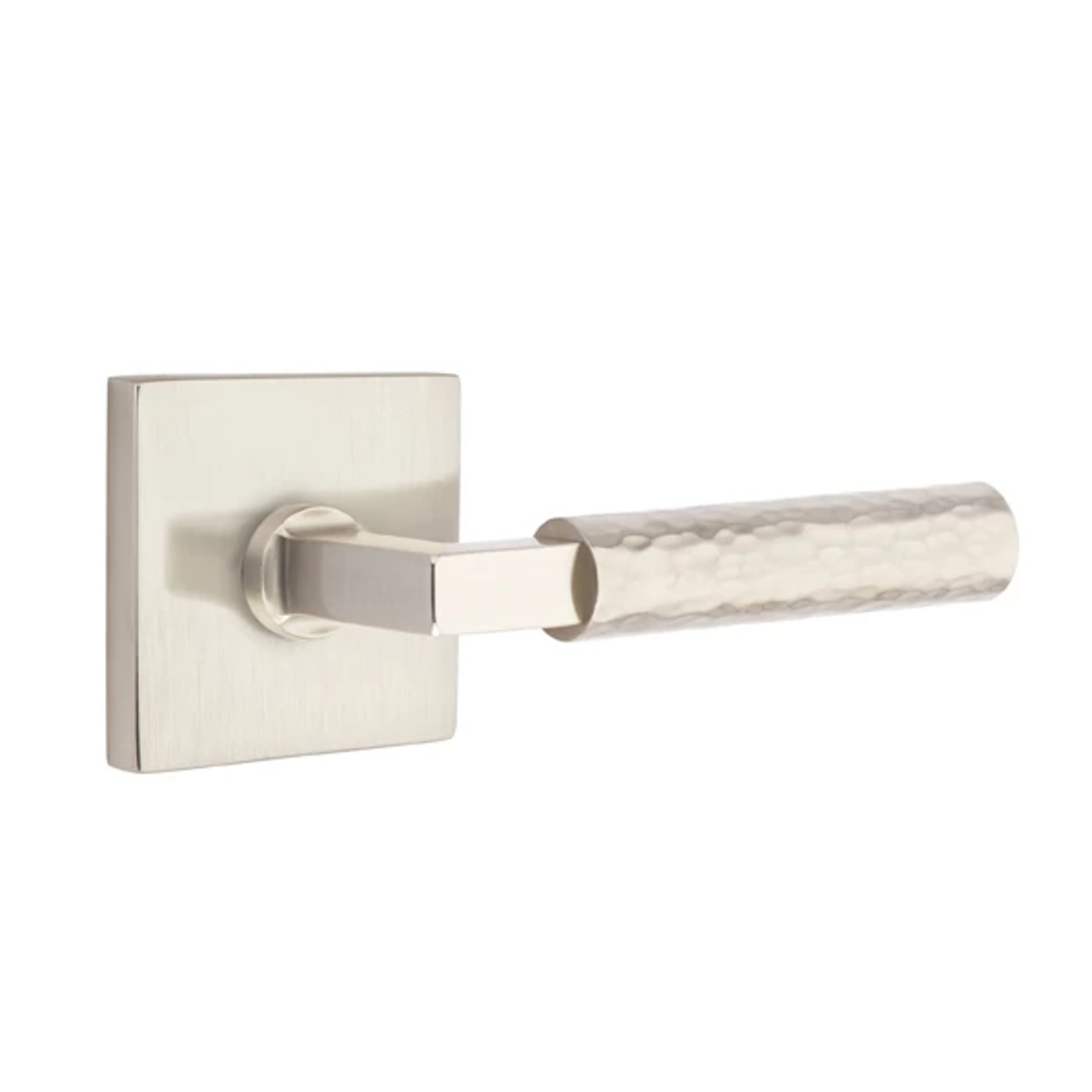 Emtek Select L-Square Hammered Lever Set with Square Rosette