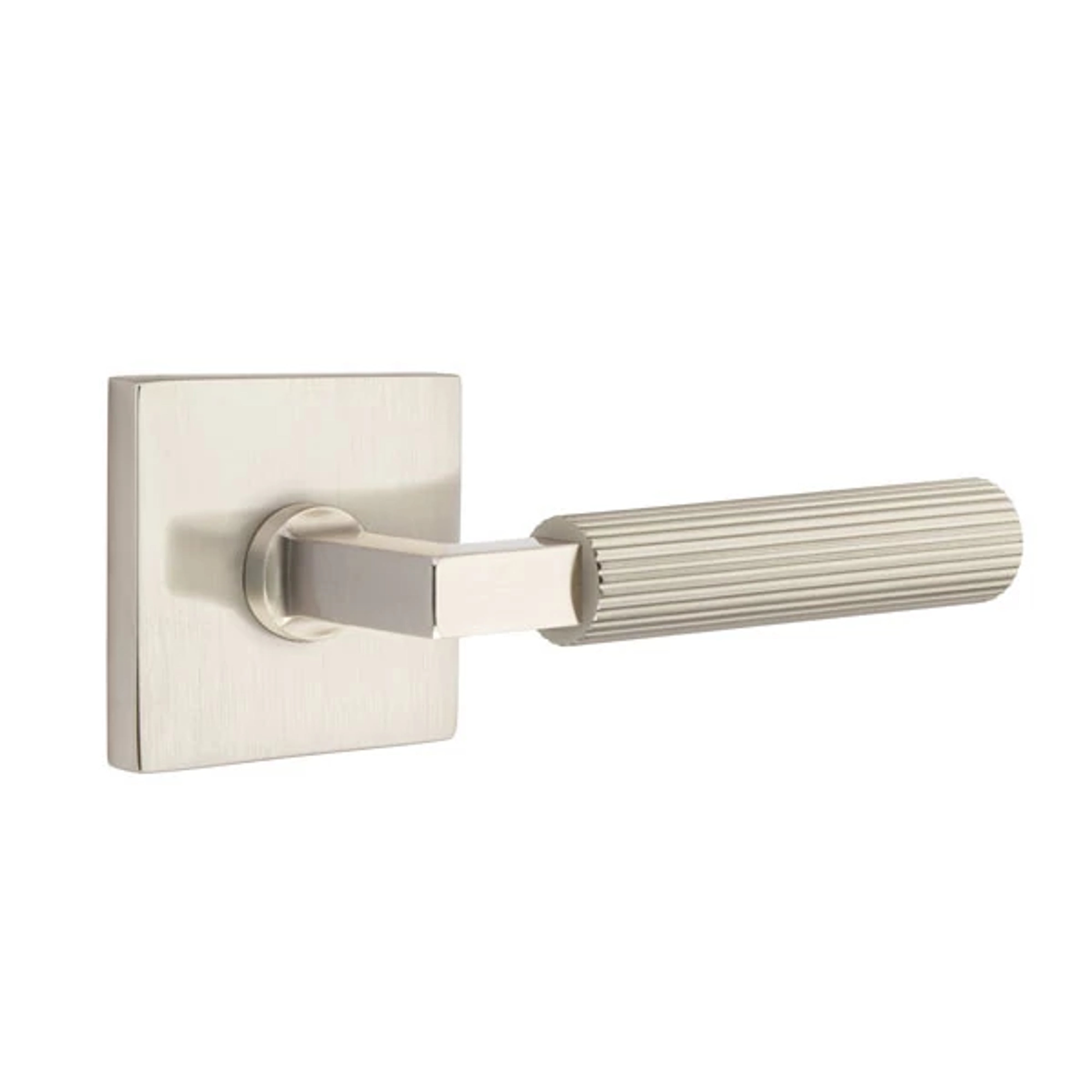 Emtek Select L-Square Straight Knurled Lever Set with Square Rosette