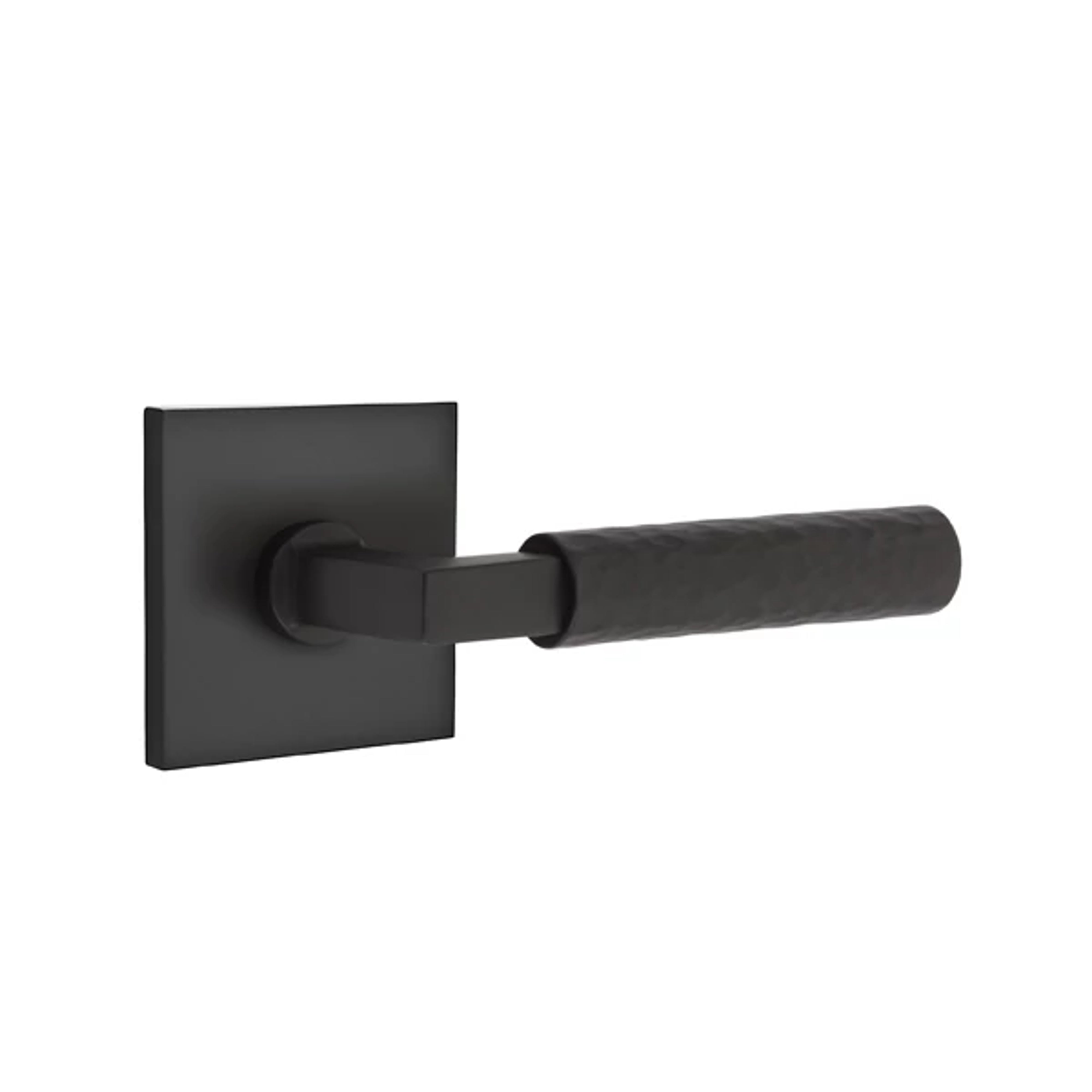 Emtek Select L-Square Hammered Lever Set with Square Rosette