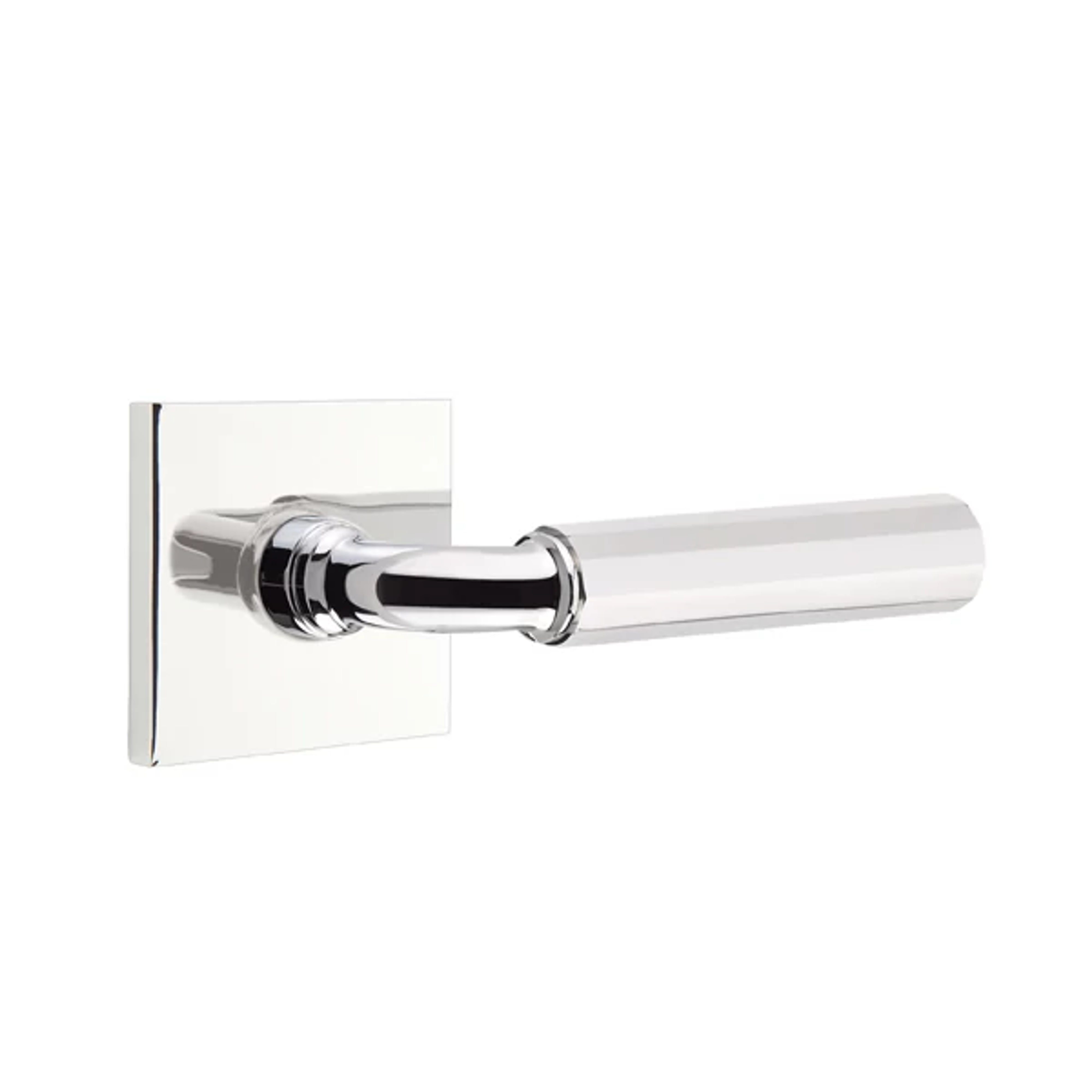 Emtek Select R-Bar Faceted Lever Set with Square Rosette