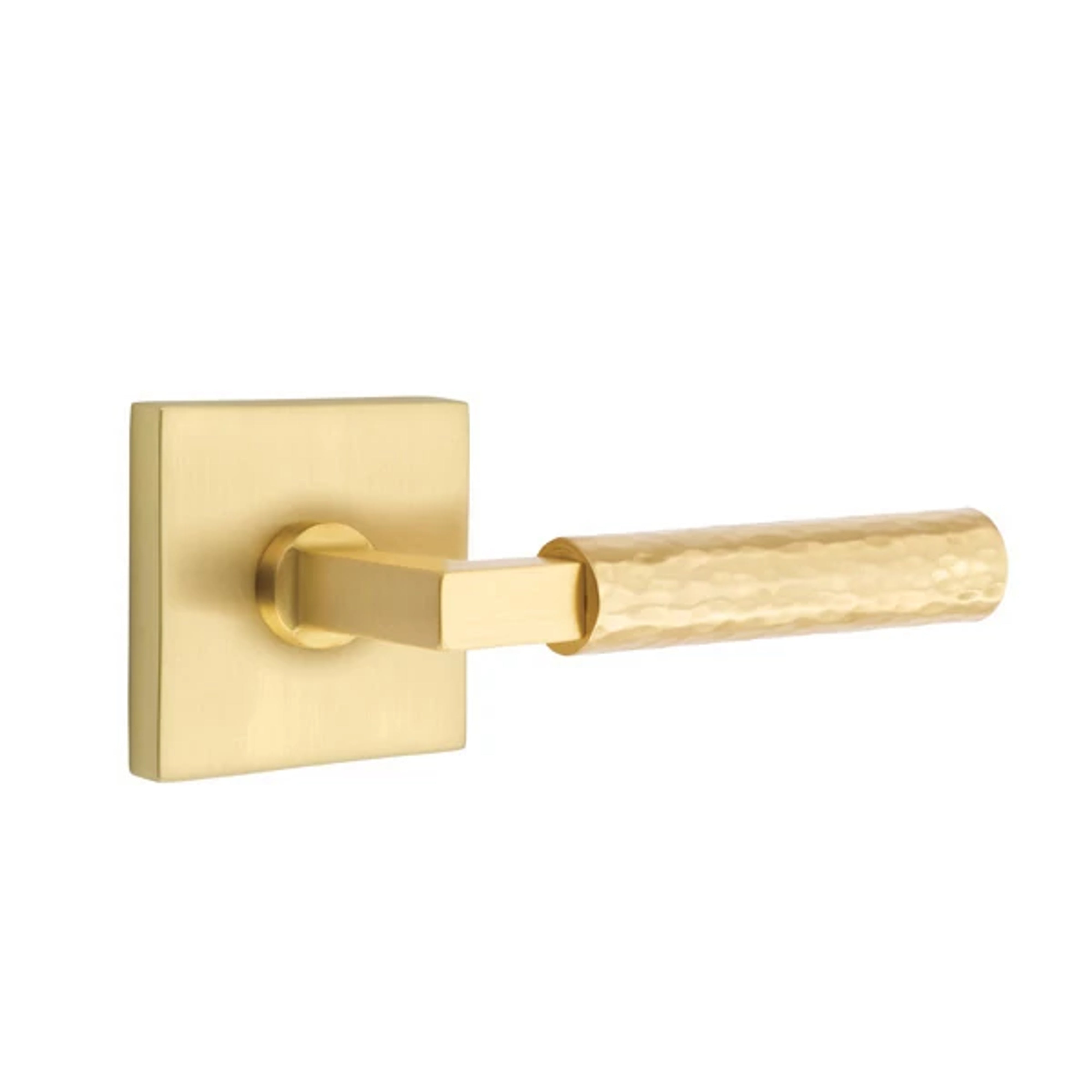 Emtek Select L-Square Hammered Lever Set with Square Rosette