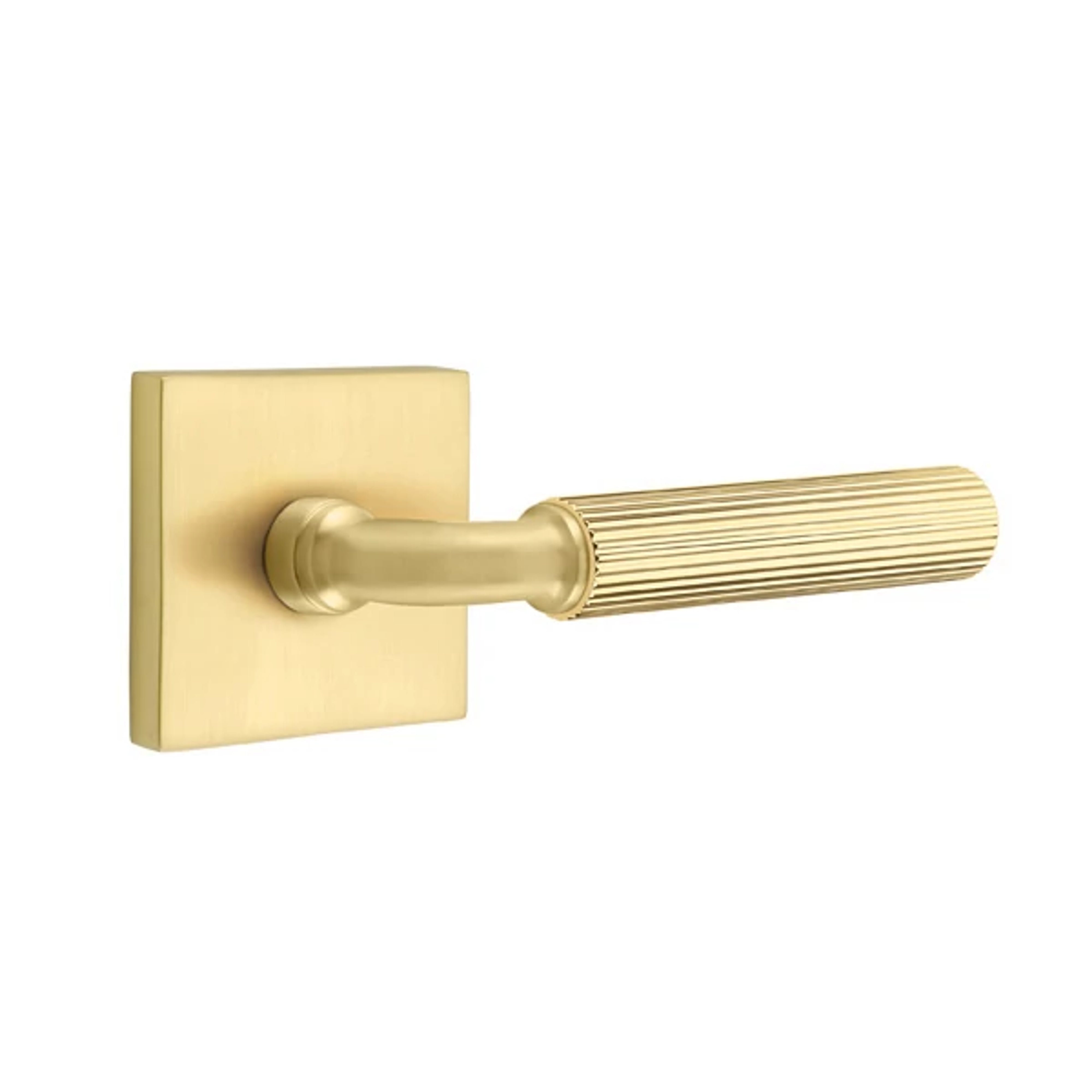 Emtek Select R-Bar Straight Knurled Lever Set with Square Rosette