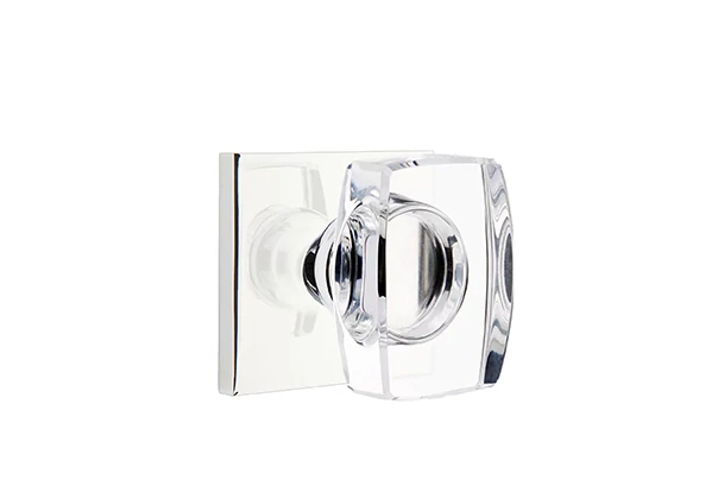Emtek Windsor Glass Knob Set with Square Rosette