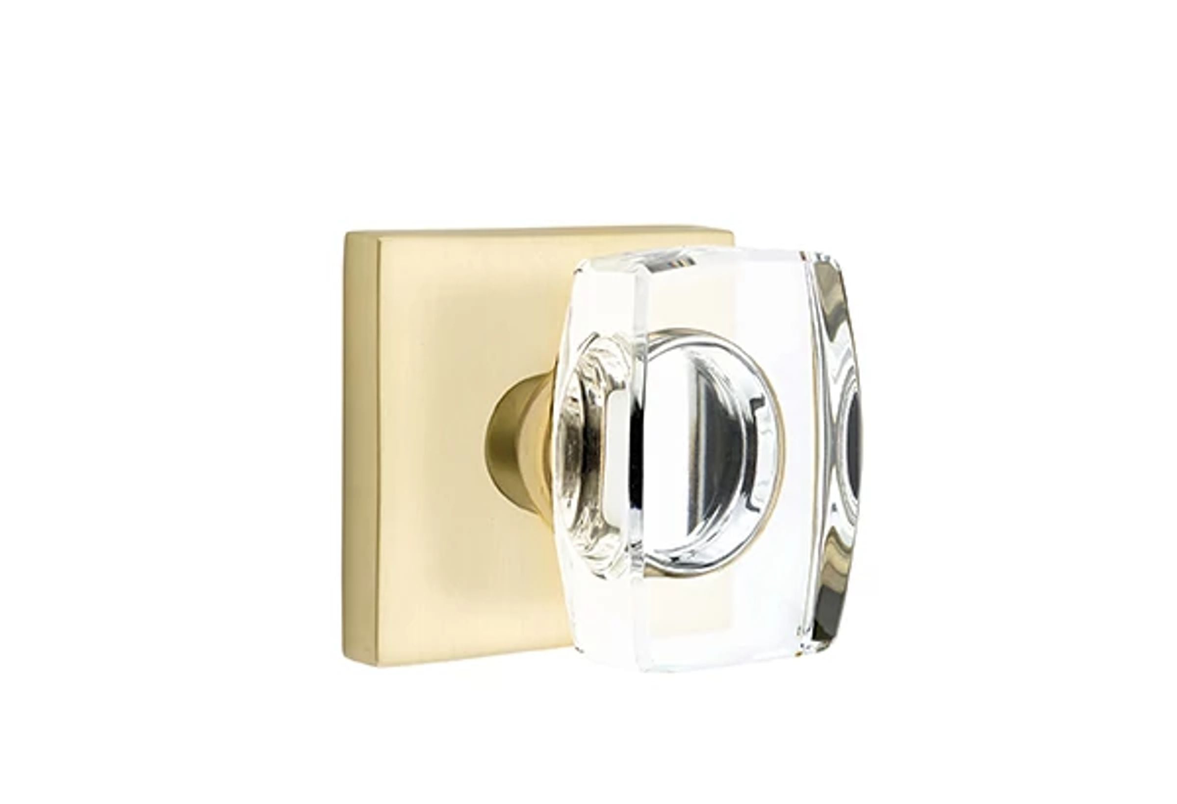 Emtek Concealed Fastener Windsor Glass Knob Set with Square Rosette