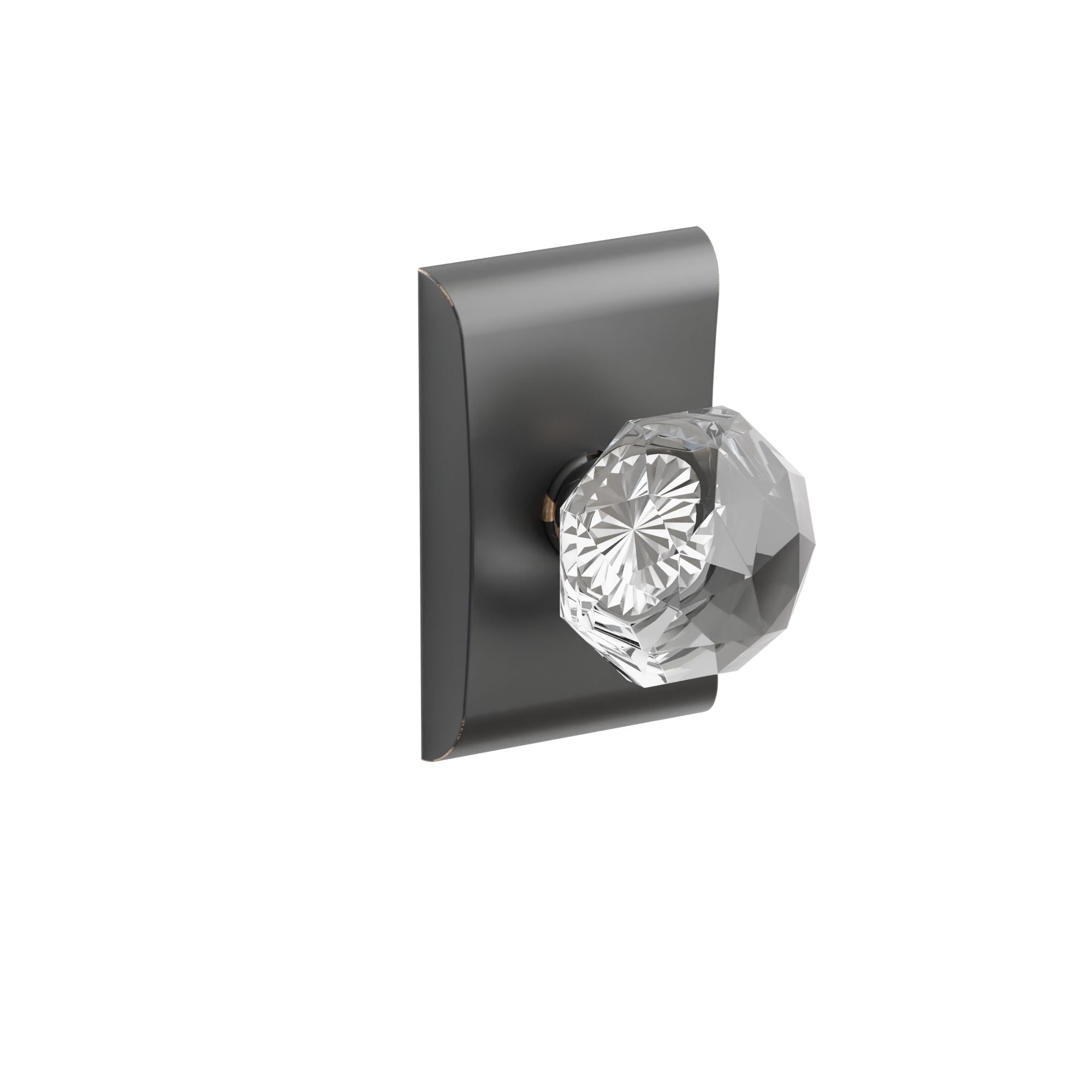 Emtek Concealed Fastener Diamond Glass Knob Set With Neos Rosette