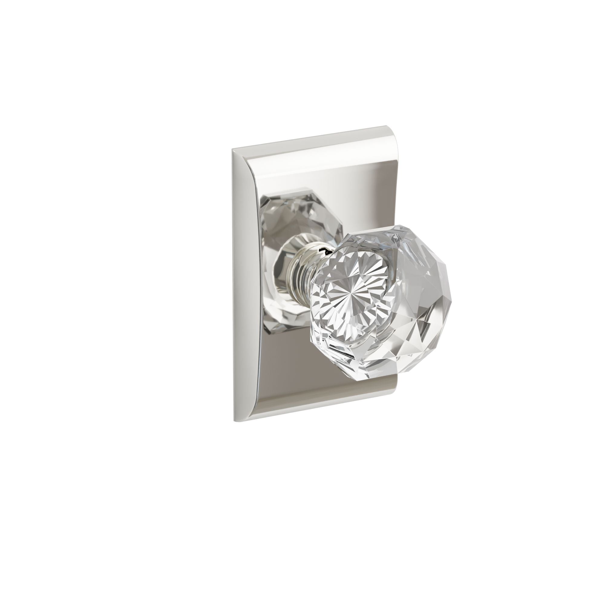 Emtek Concealed Fastener Diamond Glass Knob Set With Neos Rosette