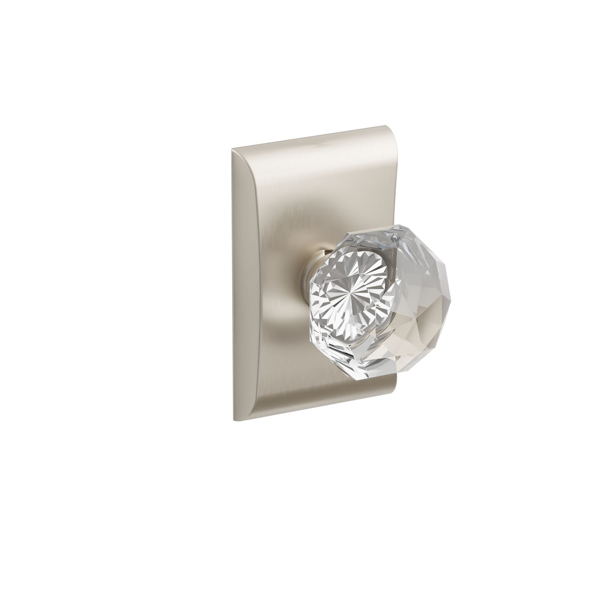 Emtek Concealed Fastener Diamond Glass Knob Set With Neos Rosette