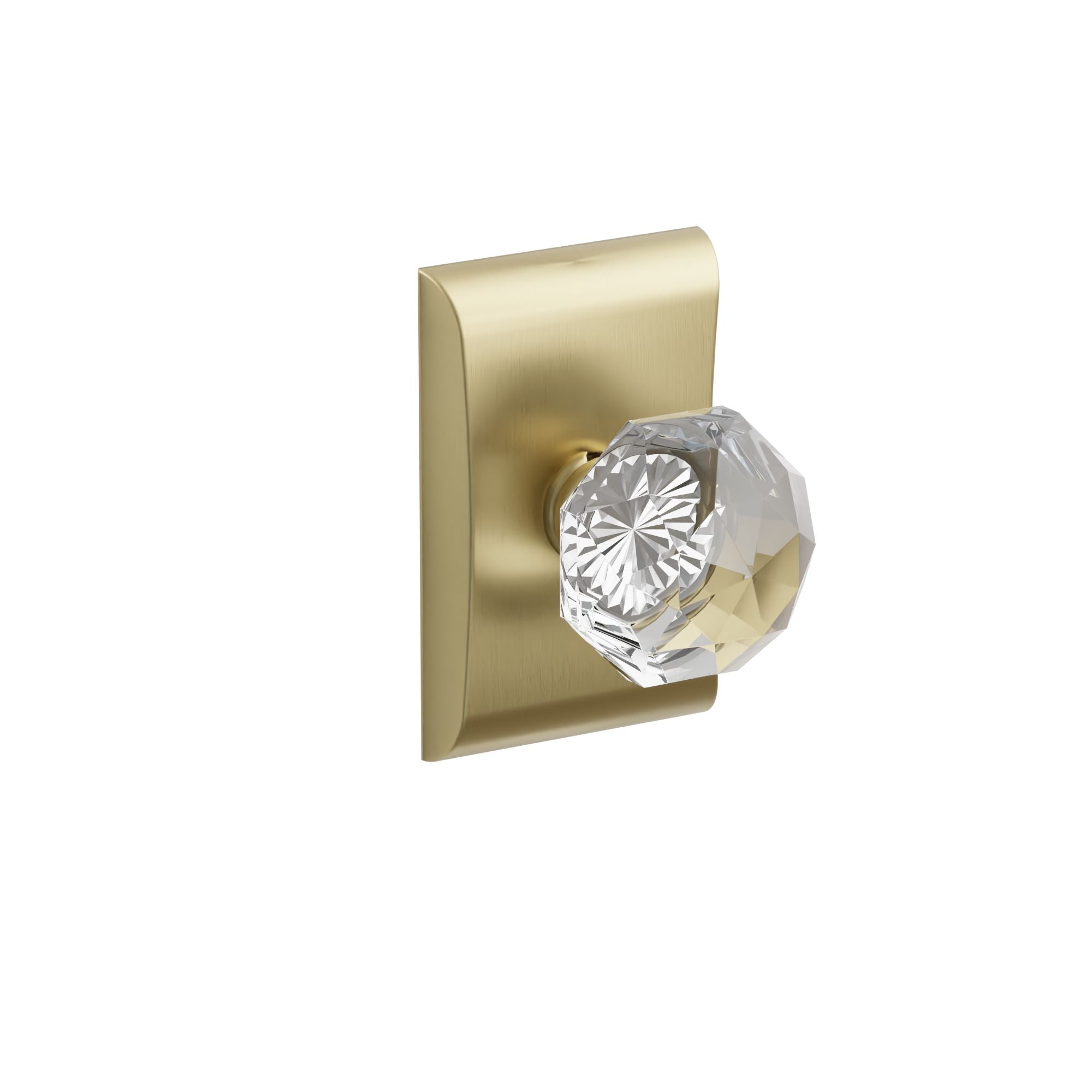 Emtek Concealed Fastener Diamond Glass Knob Set With Neos Rosette