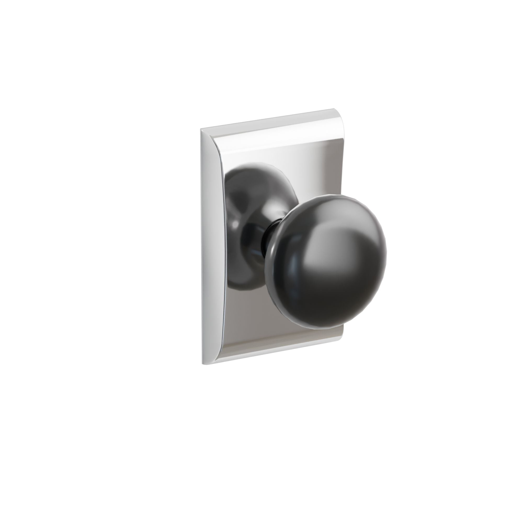 Emtek Concealed Fastener Ebony Porcelain Knob Set With Neos Rosette