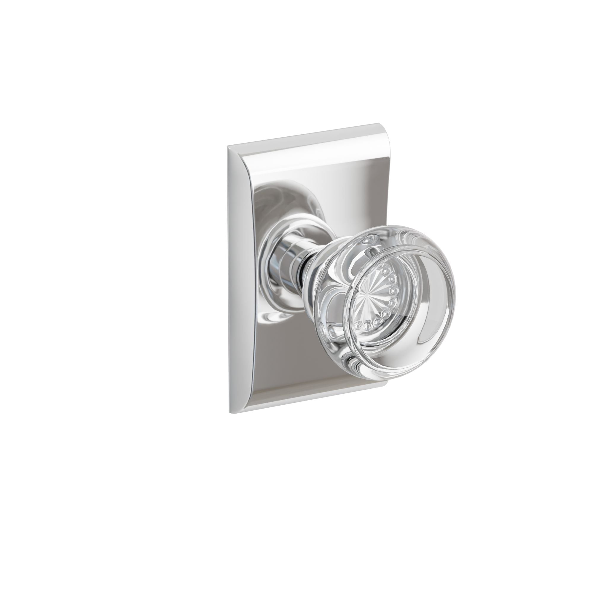 Emtek Concealed Fastener Georgetown Glass Knob Set With Neos Rosette