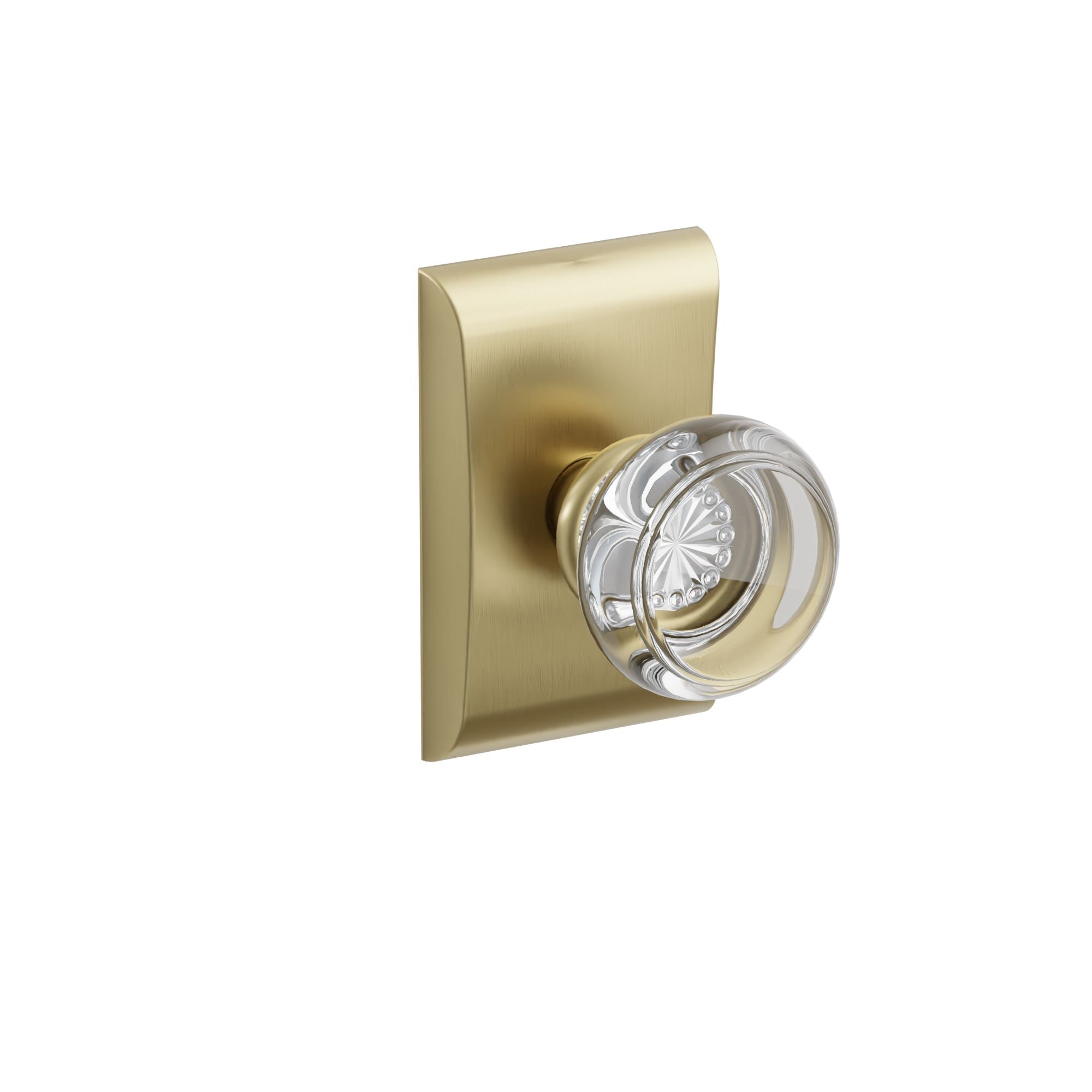 Emtek Concealed Fastener Georgetown Glass Knob Set With Neos Rosette