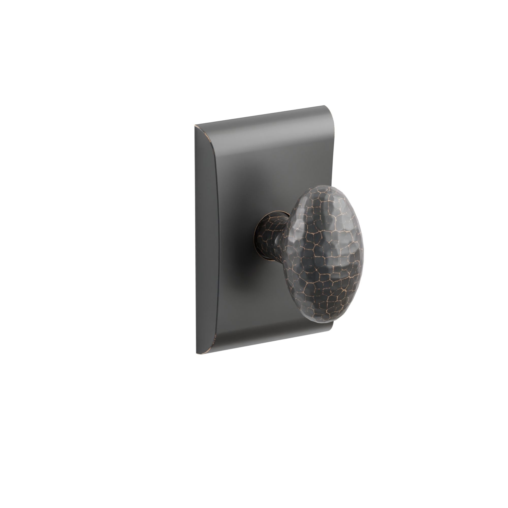 Emtek Hammered Egg Knob Set with Neos Rosette