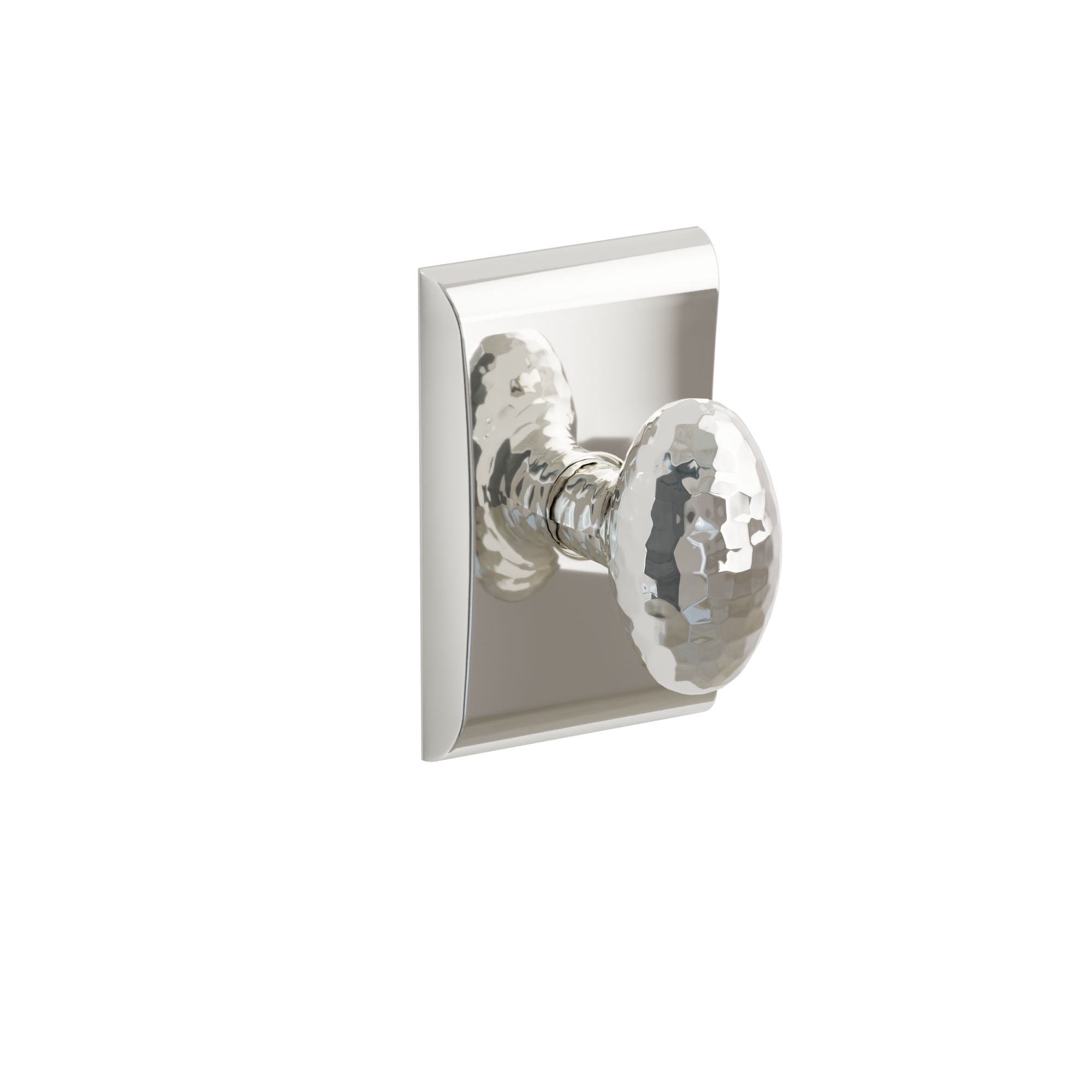 Emtek Concealed Fastener Hammered Egg Knob Set With Neos Rosette