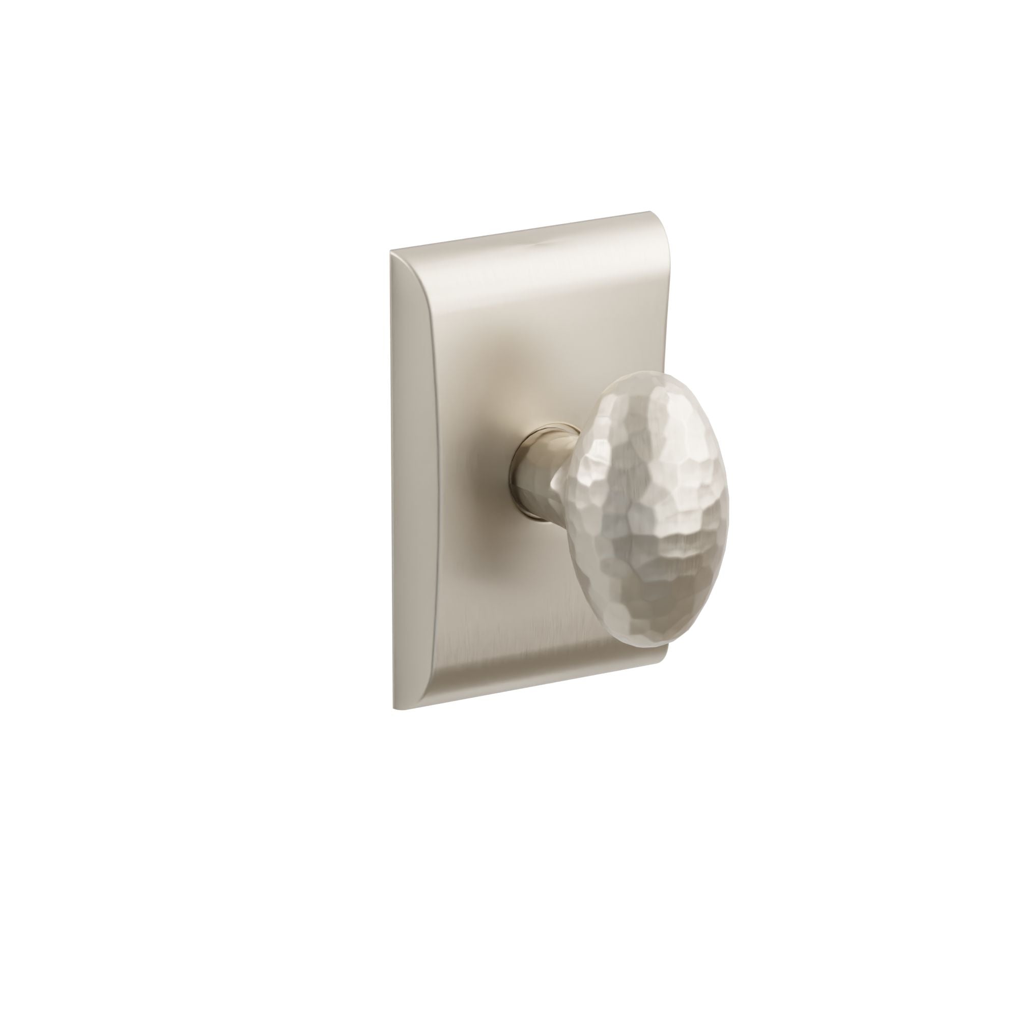 Emtek Hammered Egg Knob Set with Neos Rosette