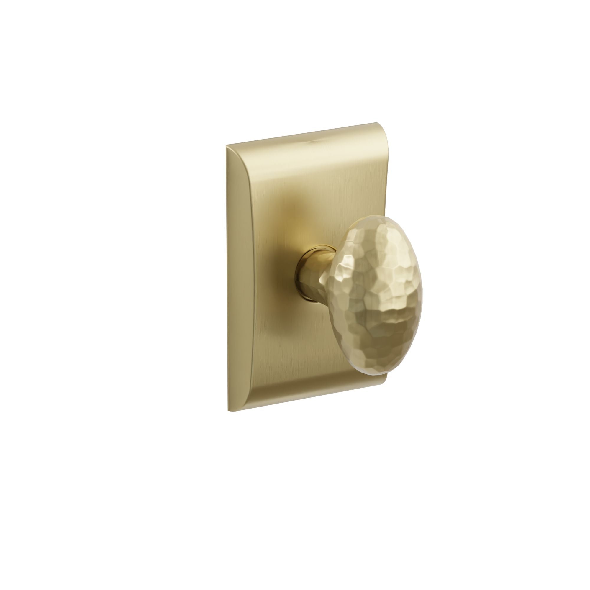 Emtek Concealed Fastener Hammered Egg Knob Set With Neos Rosette
