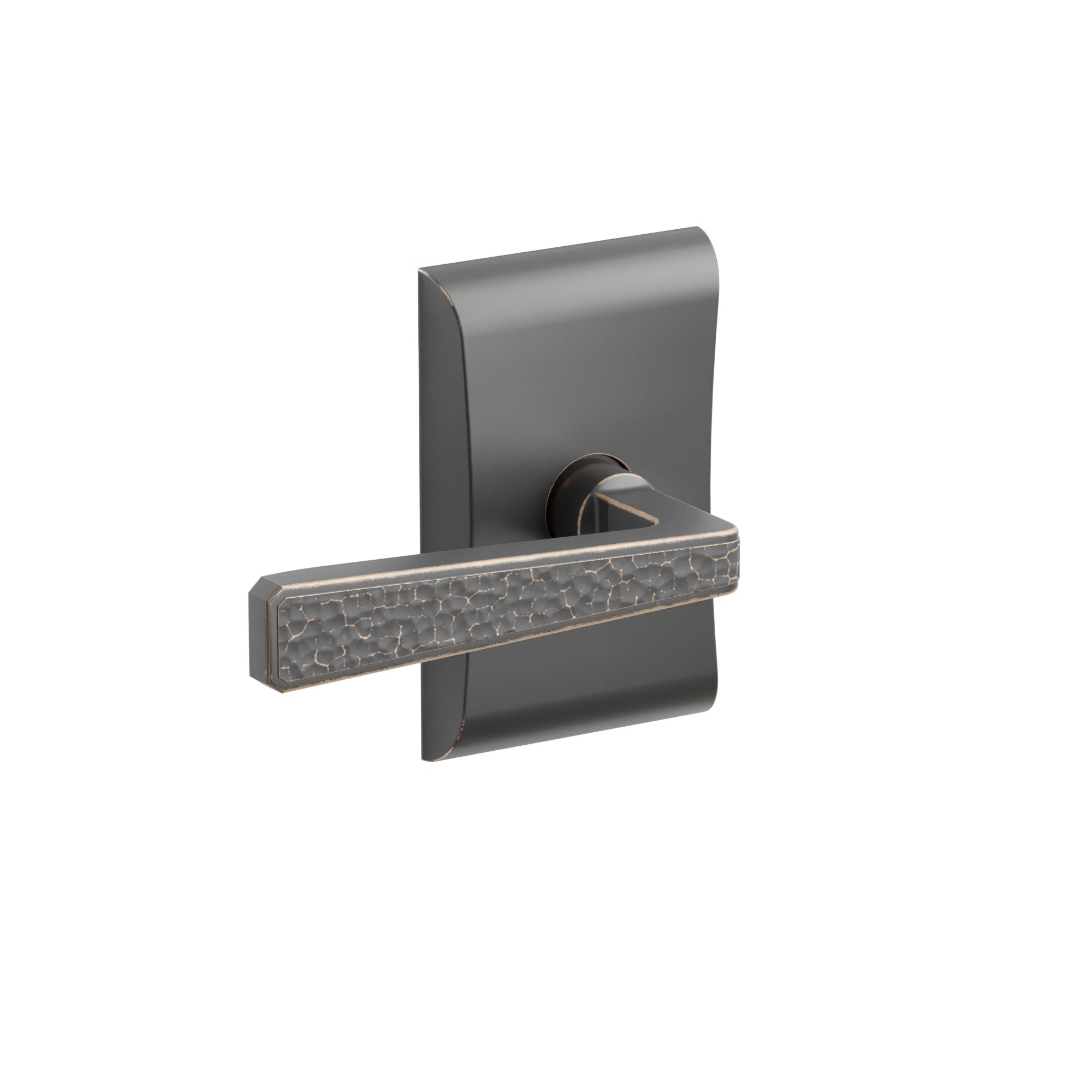 Emtek Concealed Fastener Hammered Lever Set With Neos Rosette