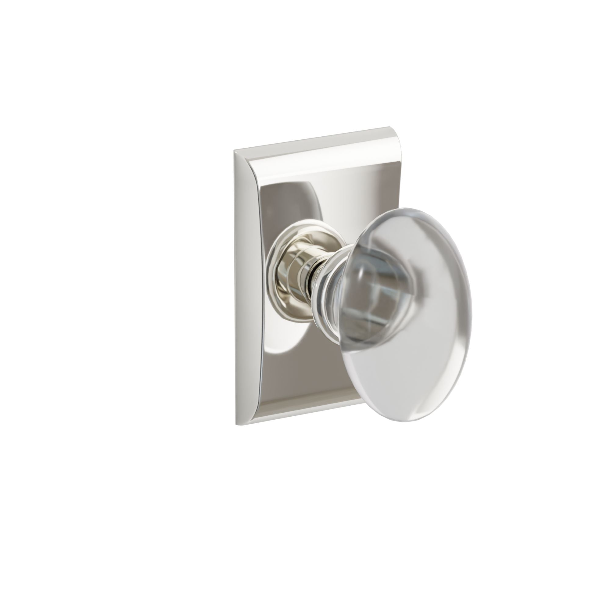 Emtek Concealed Fastener Hampton Glass Knob Set With Neos Rosette