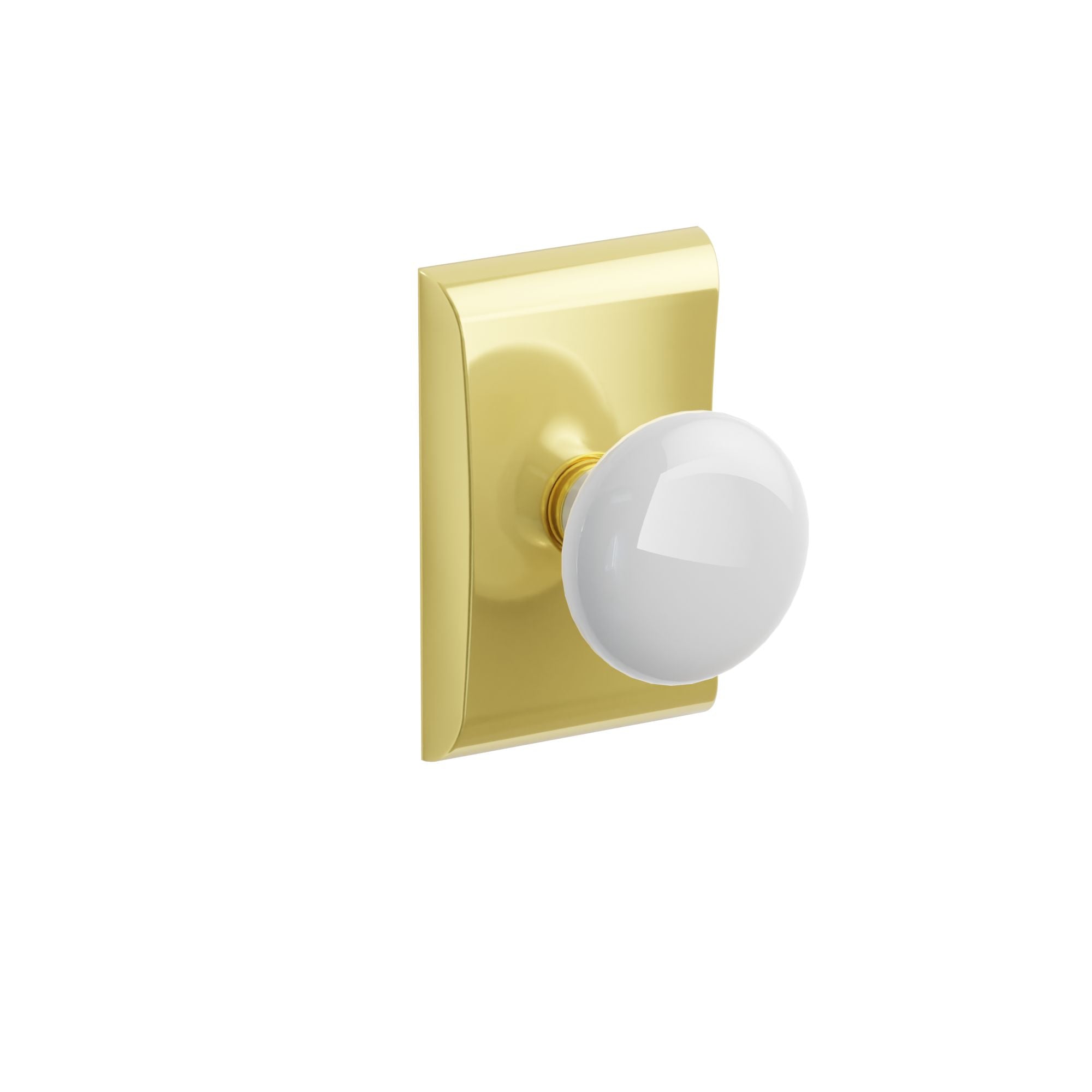 Emtek Ice White Porcelain Knob Set with Neos Rosette