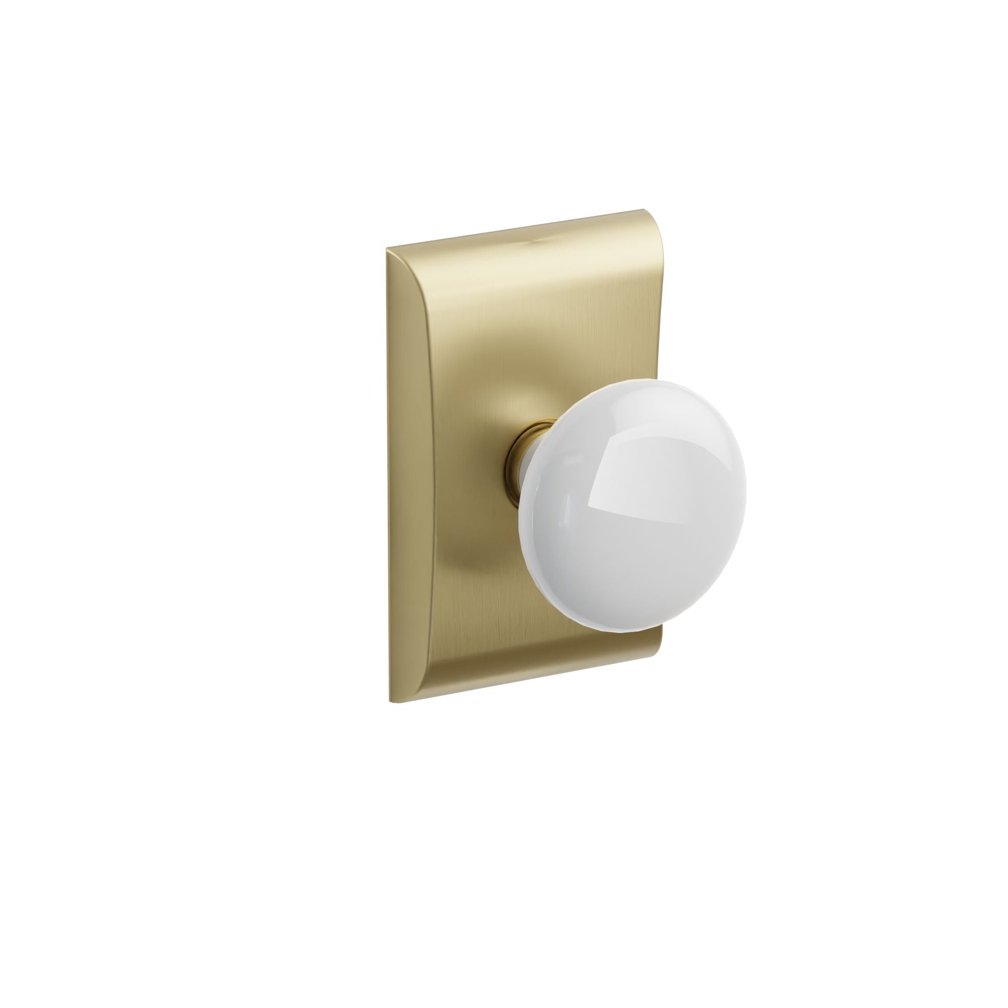 Emtek Ice White Porcelain Knob Set with Neos Rosette