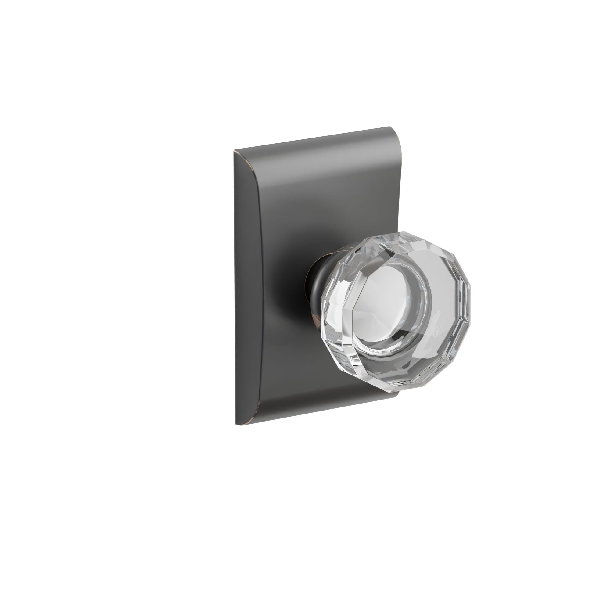 Emtek Concealed Fastener Lowell Glass Knob Set With Neos Rosette