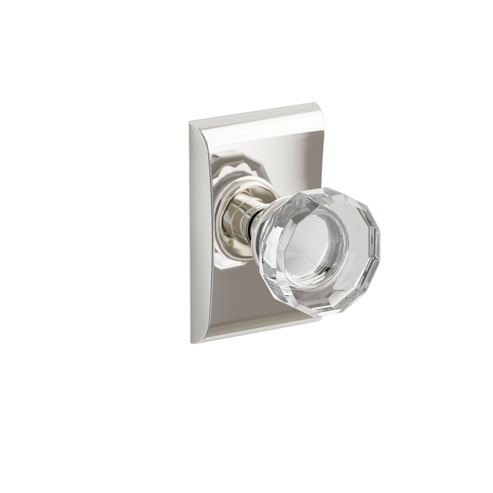 Emtek Concealed Fastener Lowell Glass Knob Set With Neos Rosette