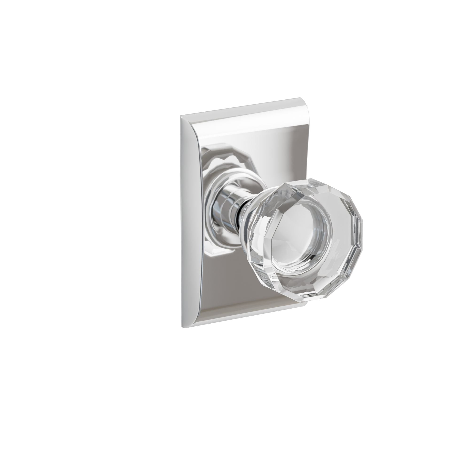 Emtek Concealed Fastener Lowell Glass Knob Set With Neos Rosette