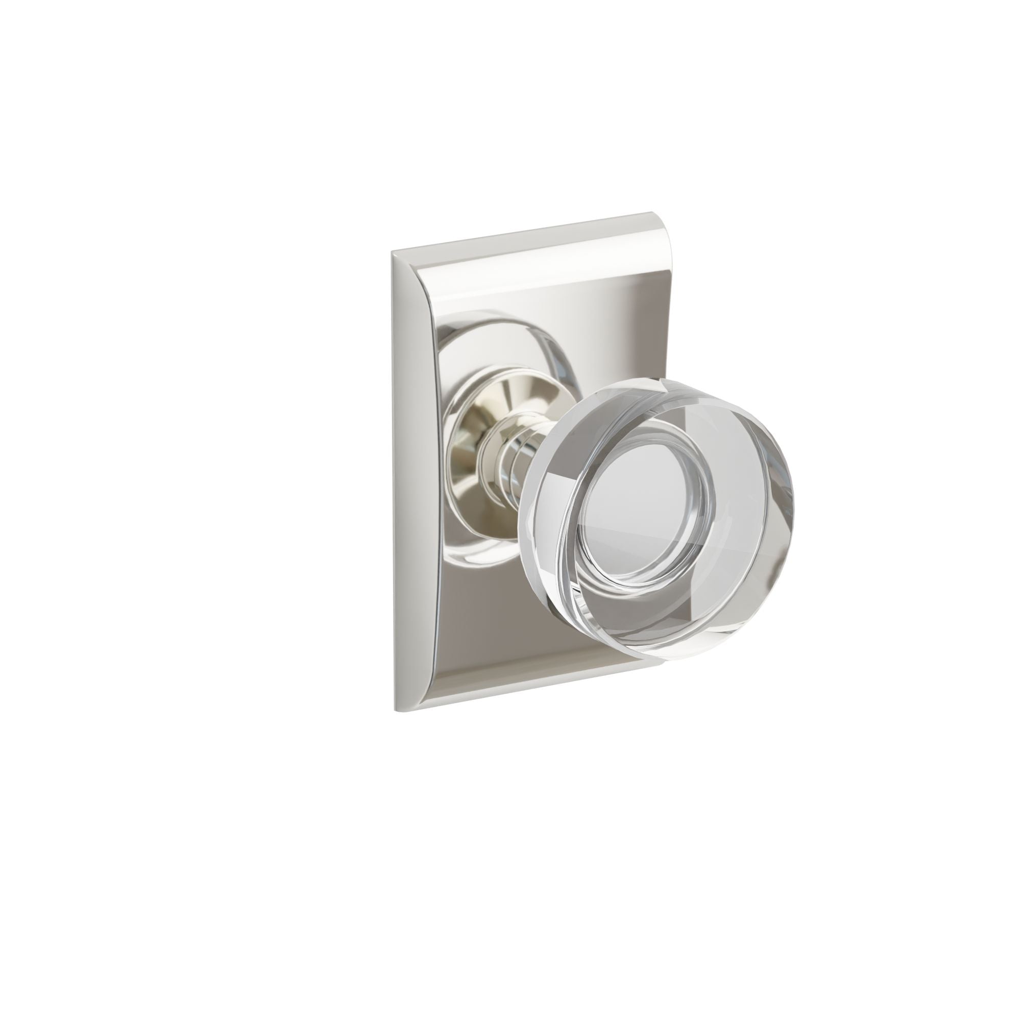 Emtek Concealed Fastener Modern Disc Glass Knob Set With Neos Rosette