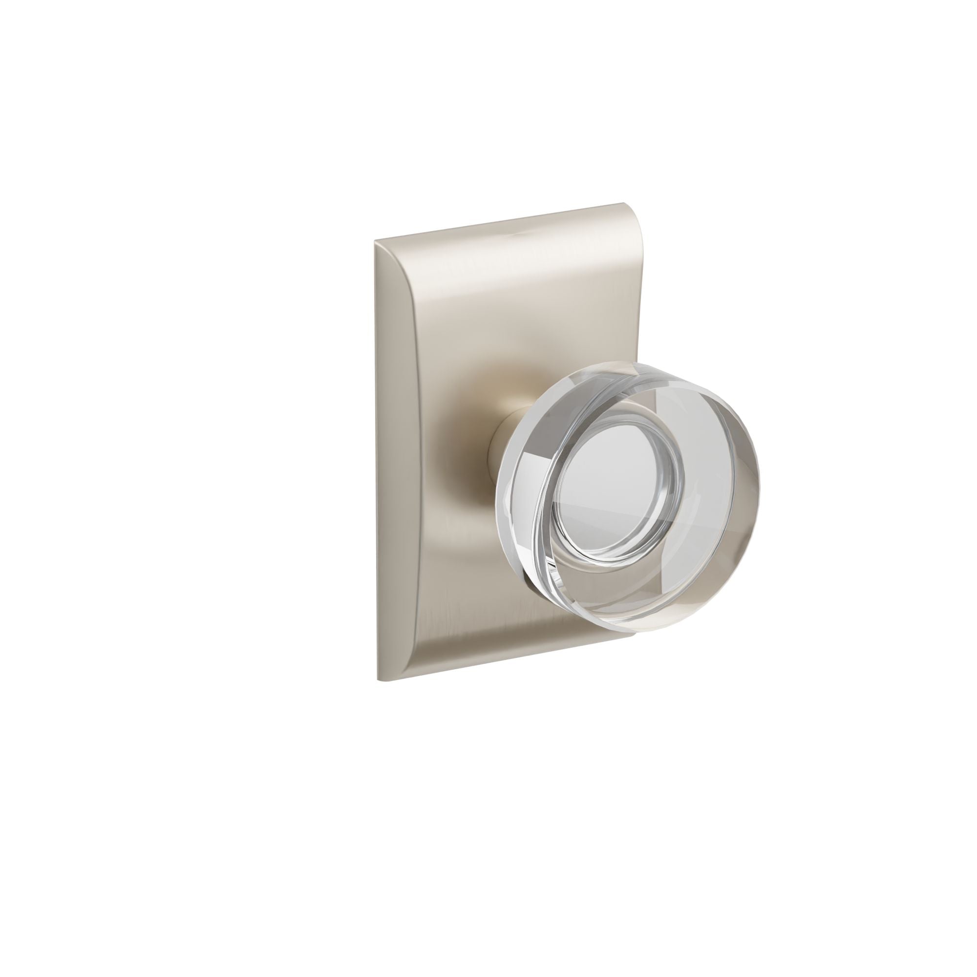 Emtek Concealed Fastener Modern Disc Glass Knob Set With Neos Rosette