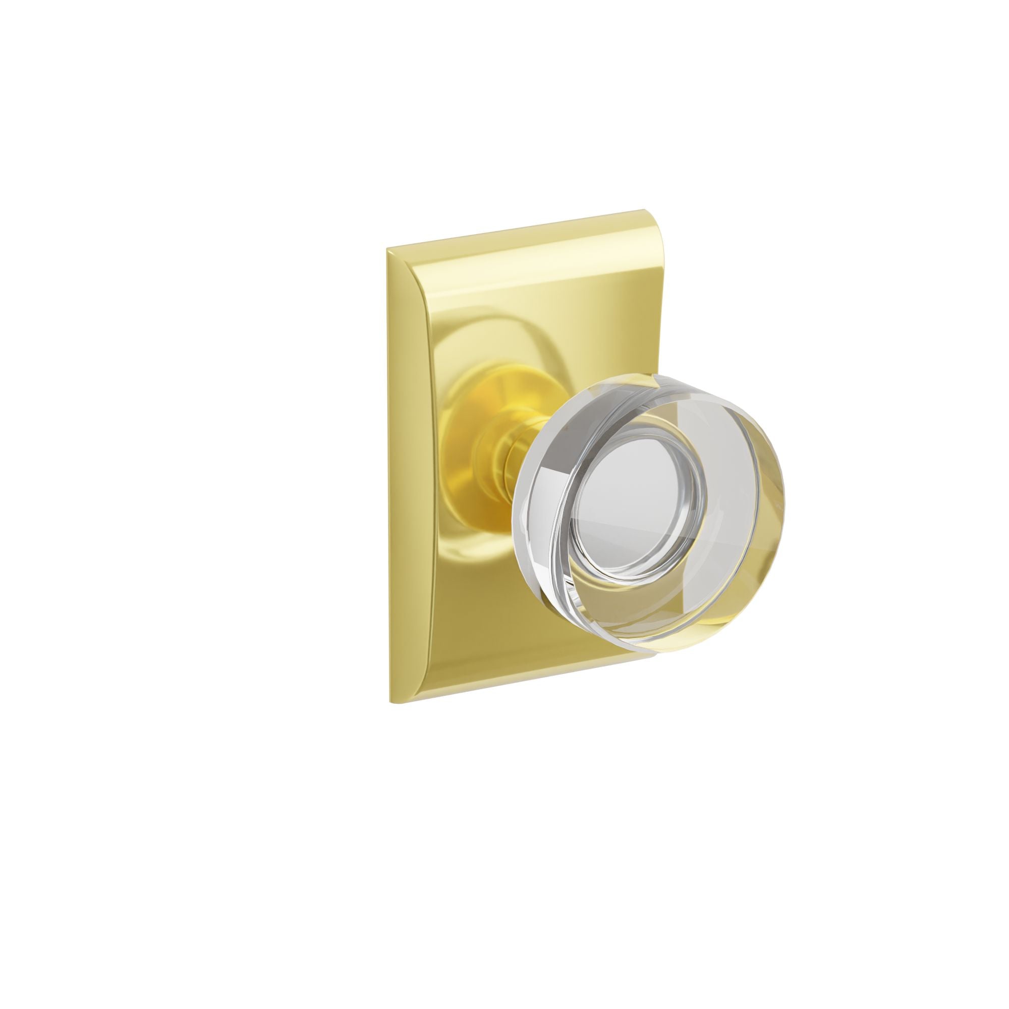 Emtek Concealed Fastener Modern Disc Glass Knob Set With Neos Rosette