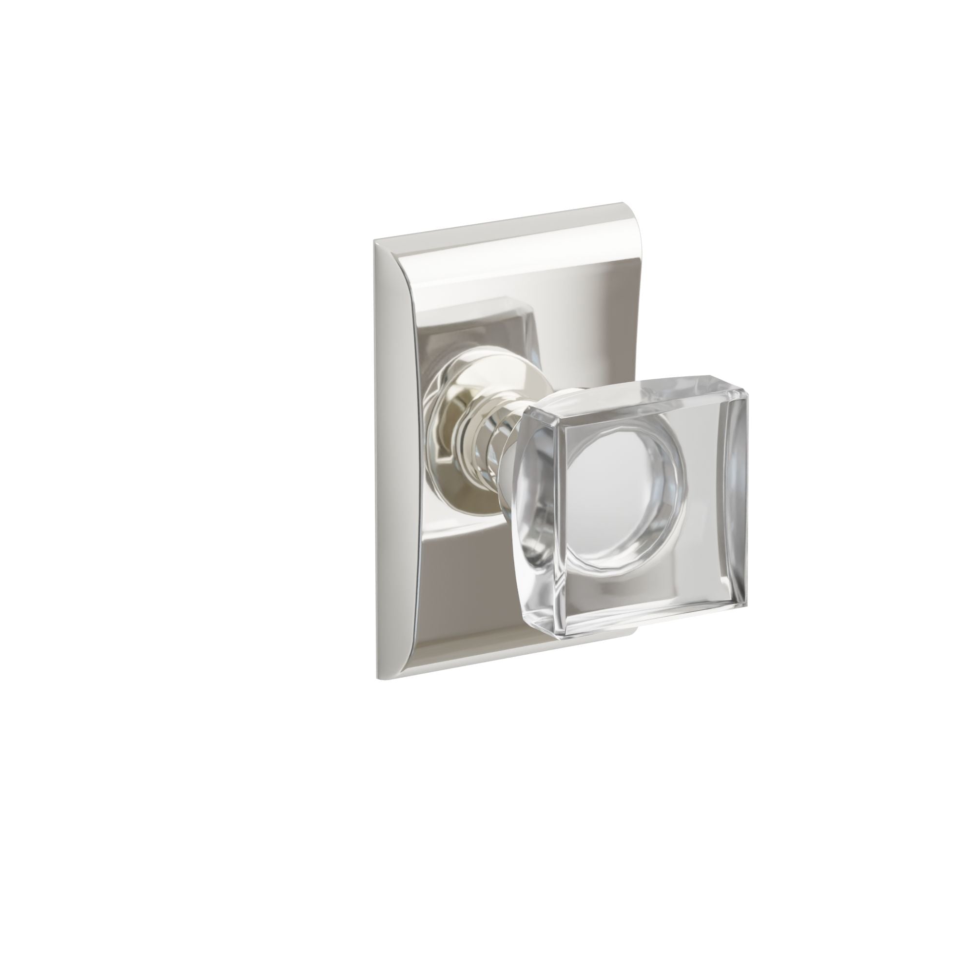 Emtek Modern Square Glass Knob Set with Neos Rosette