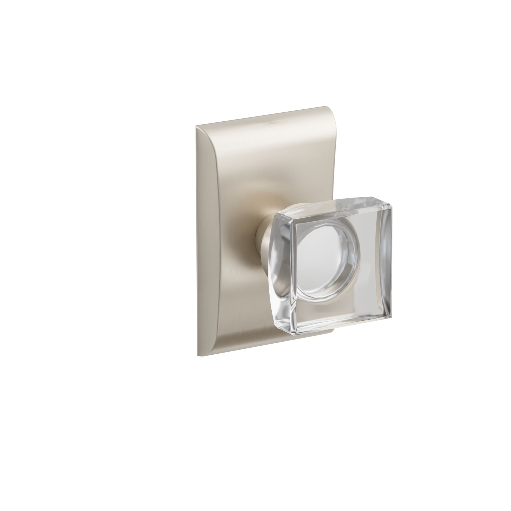 Emtek Concealed Fastener Modern Square Glass Knob Set With Neos Rosette