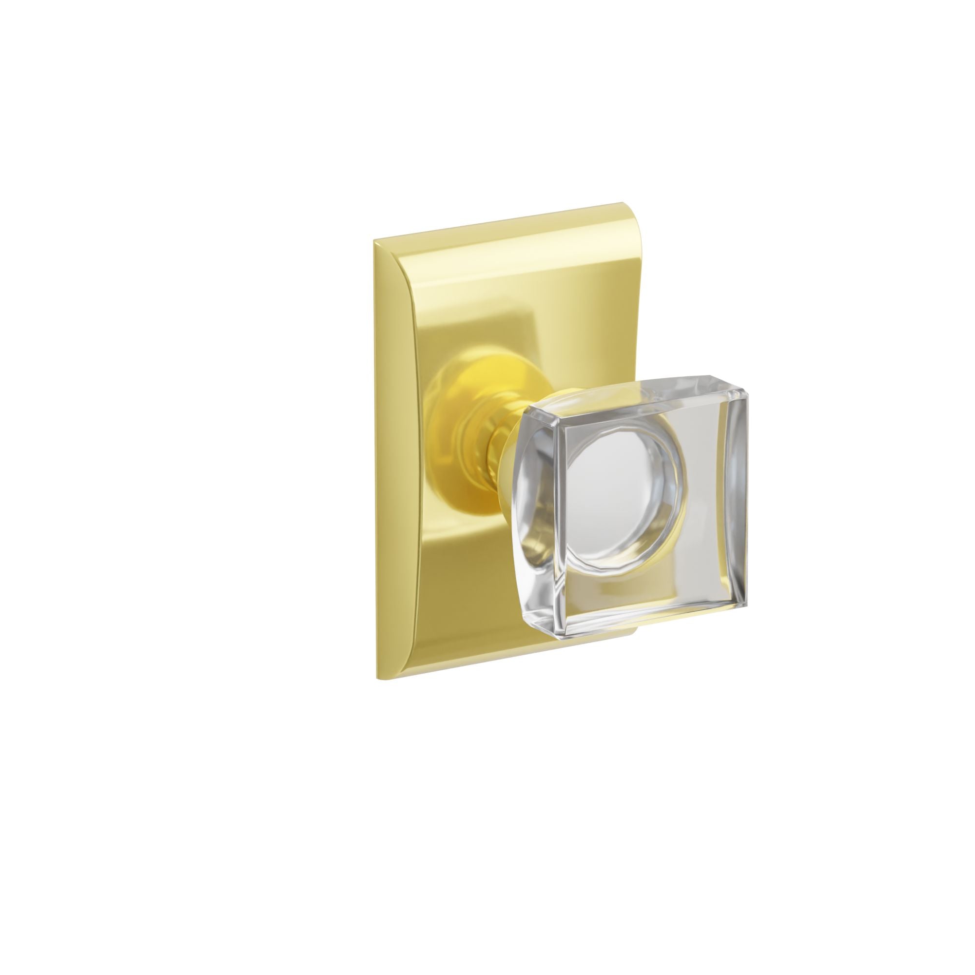 Emtek Modern Square Glass Knob Set with Neos Rosette