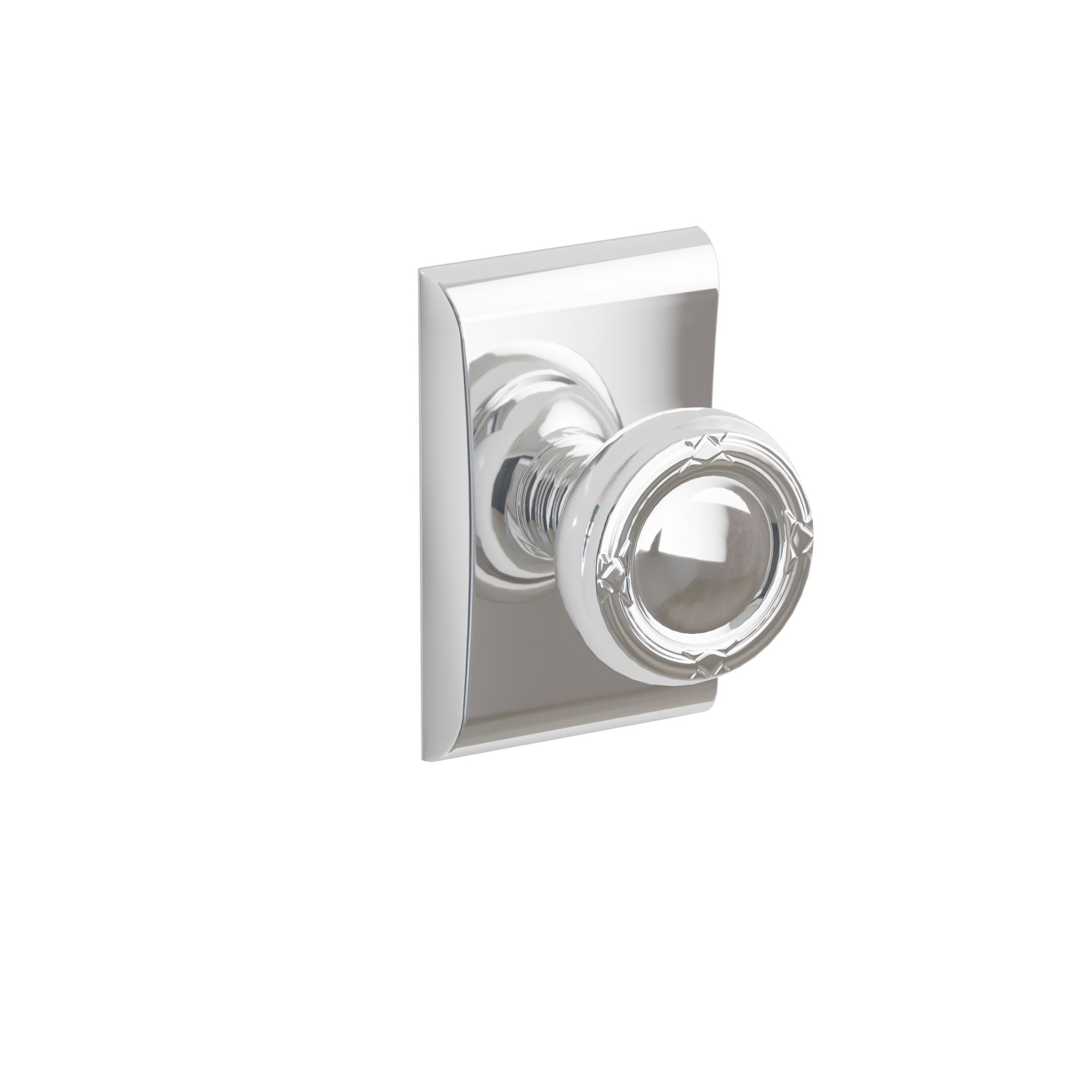 Emtek Concealed Fastener Ribbon & Reed Knob Set With Neos Rosette