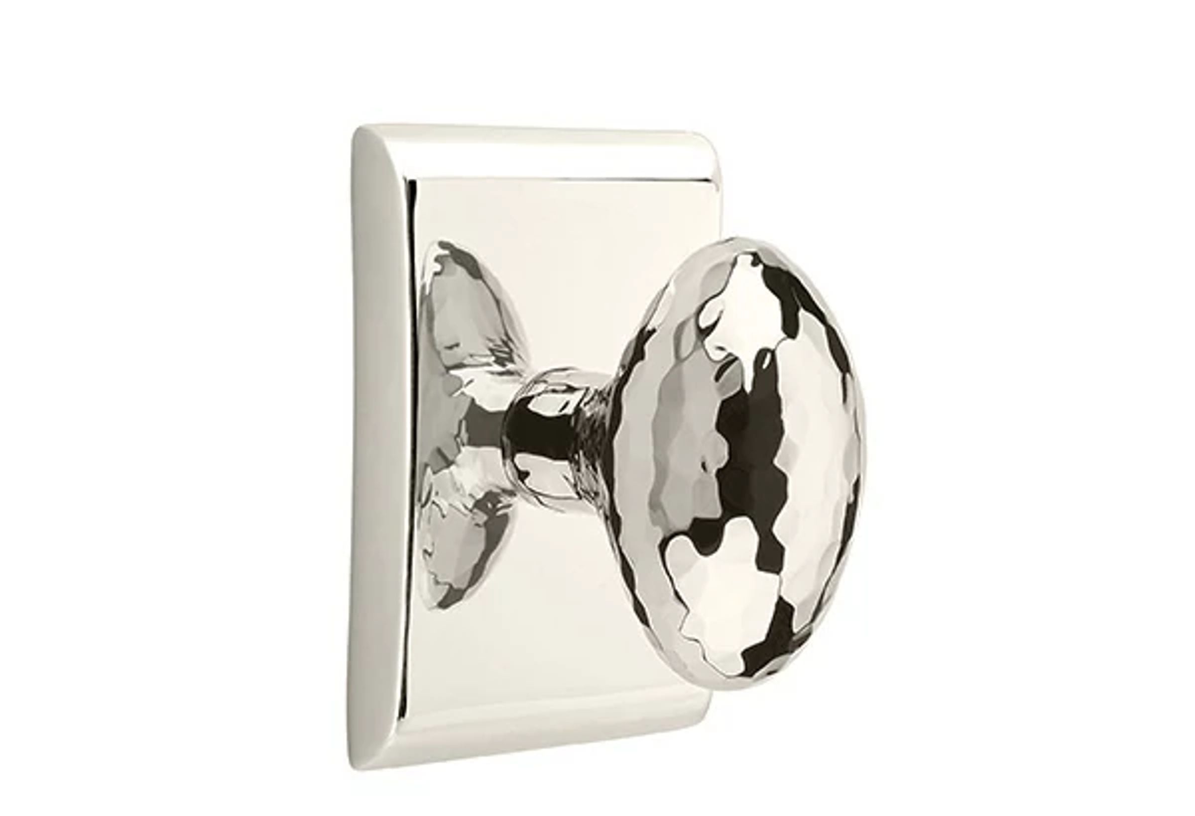 Emtek Hammered Egg Knob Set with Neos Rosette