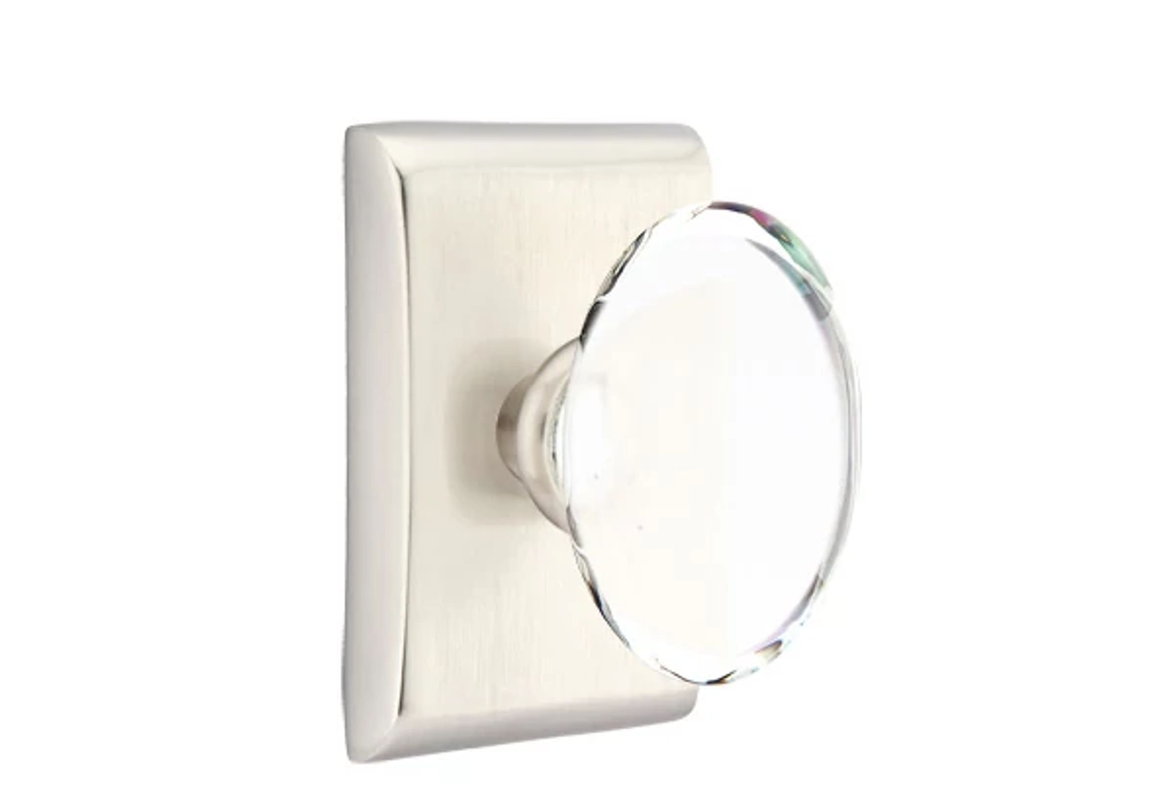 Emtek Concealed Fastener Hampton Glass Knob Set with Neos Rosette