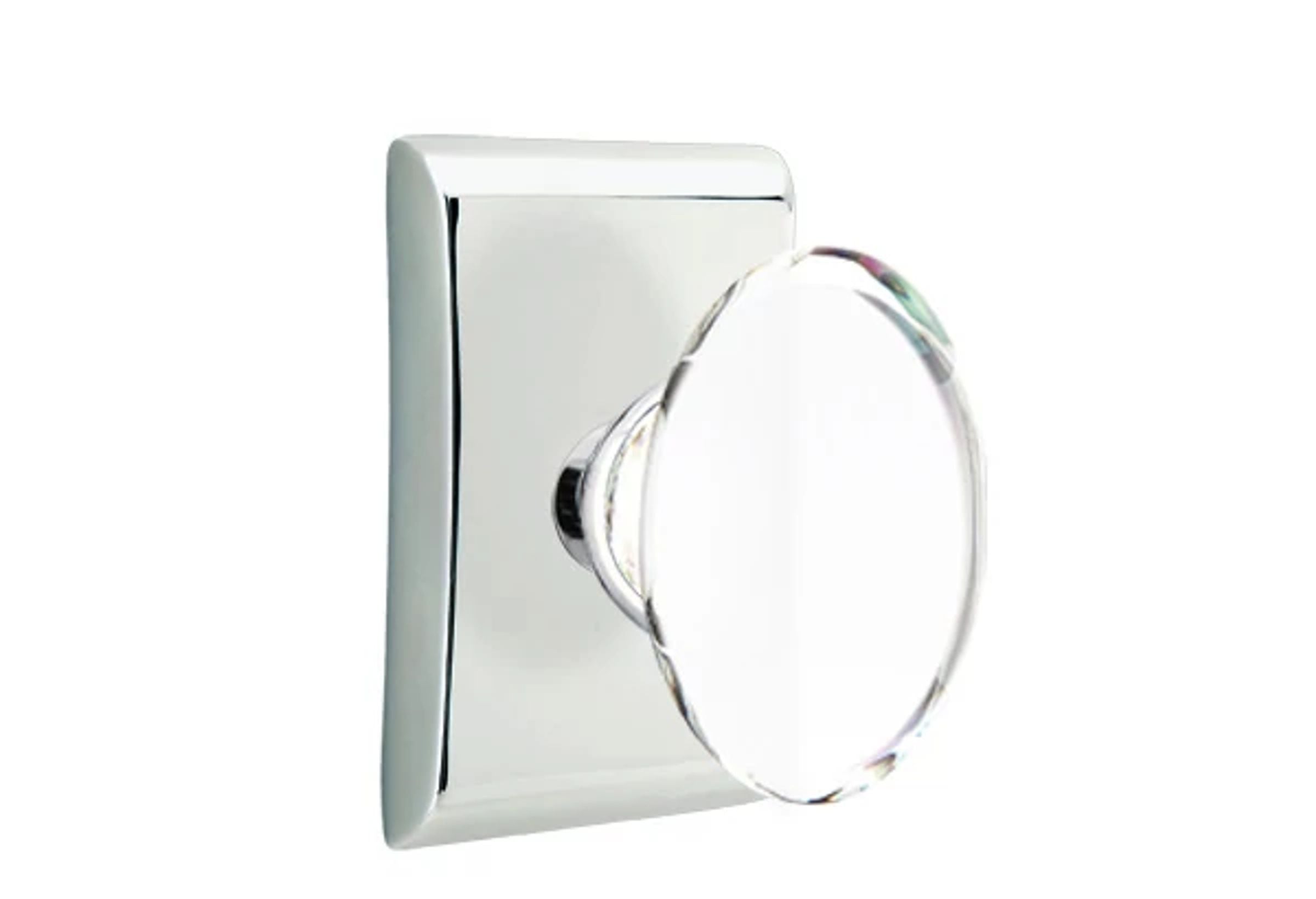 Emtek Concealed Fastener Hampton Glass Knob Set with Neos Rosette