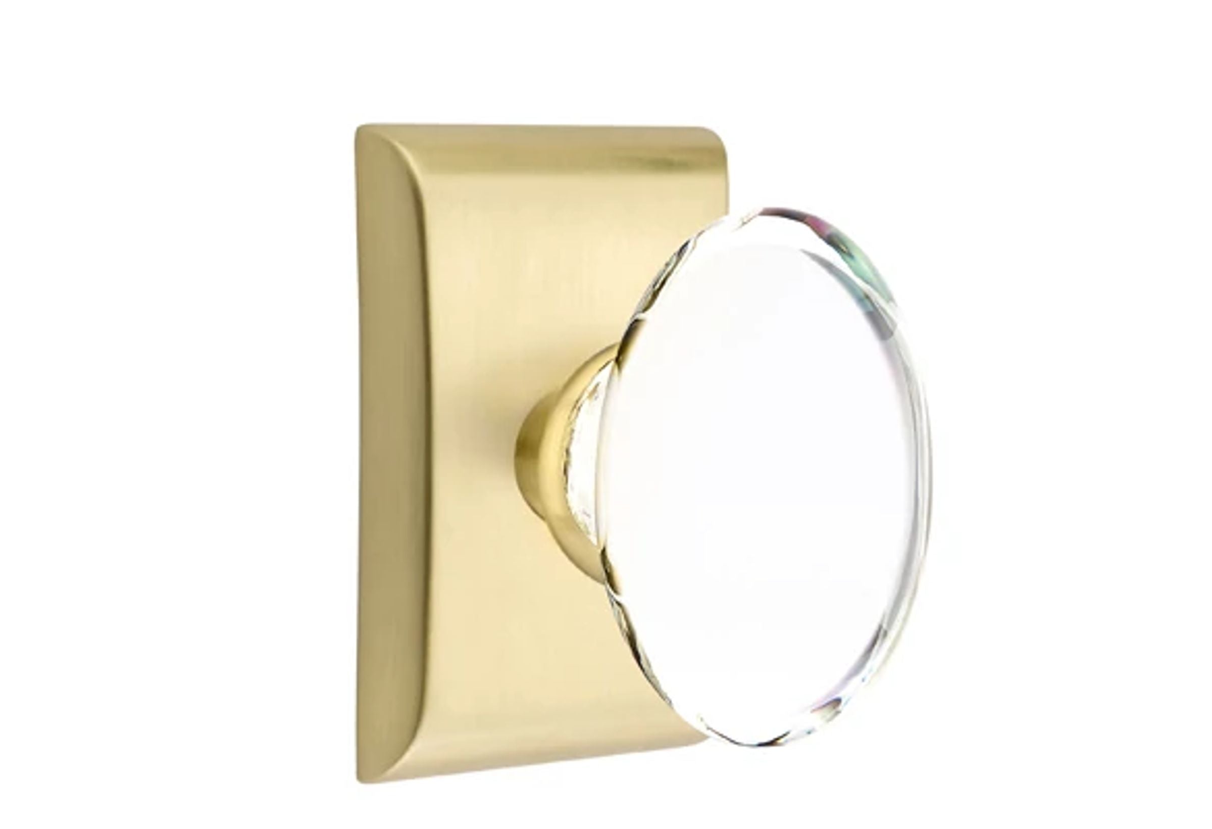 Emtek Concealed Fastener Hampton Glass Knob Set with Neos Rosette