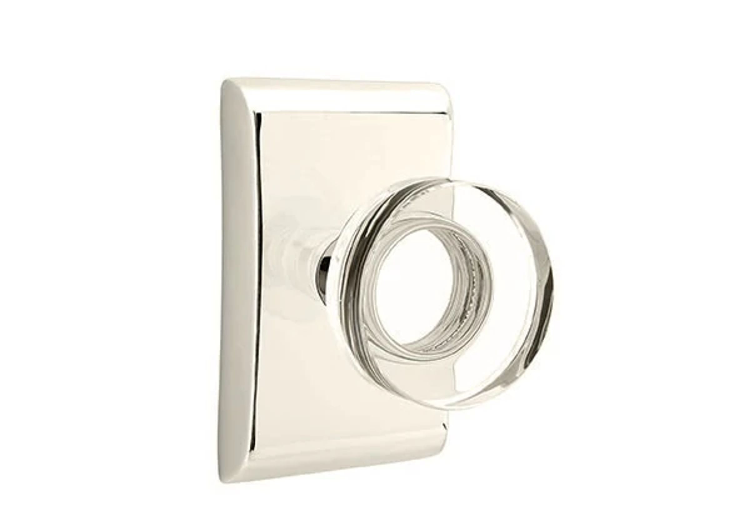 Emtek Modern Disc Glass Knob Set with Neos Rosette