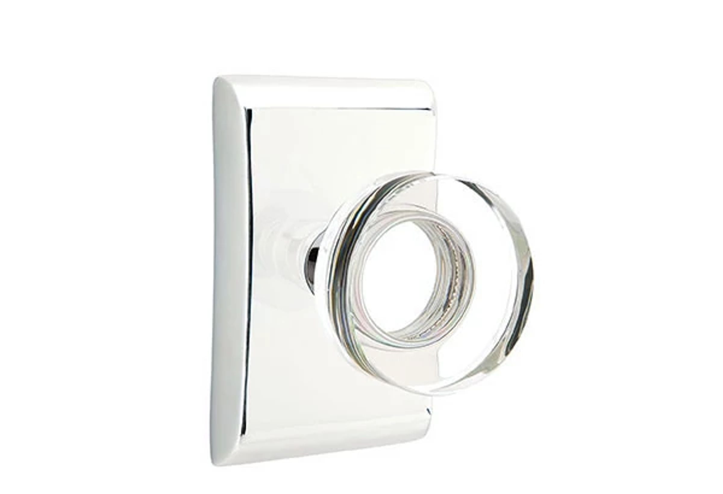 Emtek Modern Disc Glass Knob Set with Neos Rosette