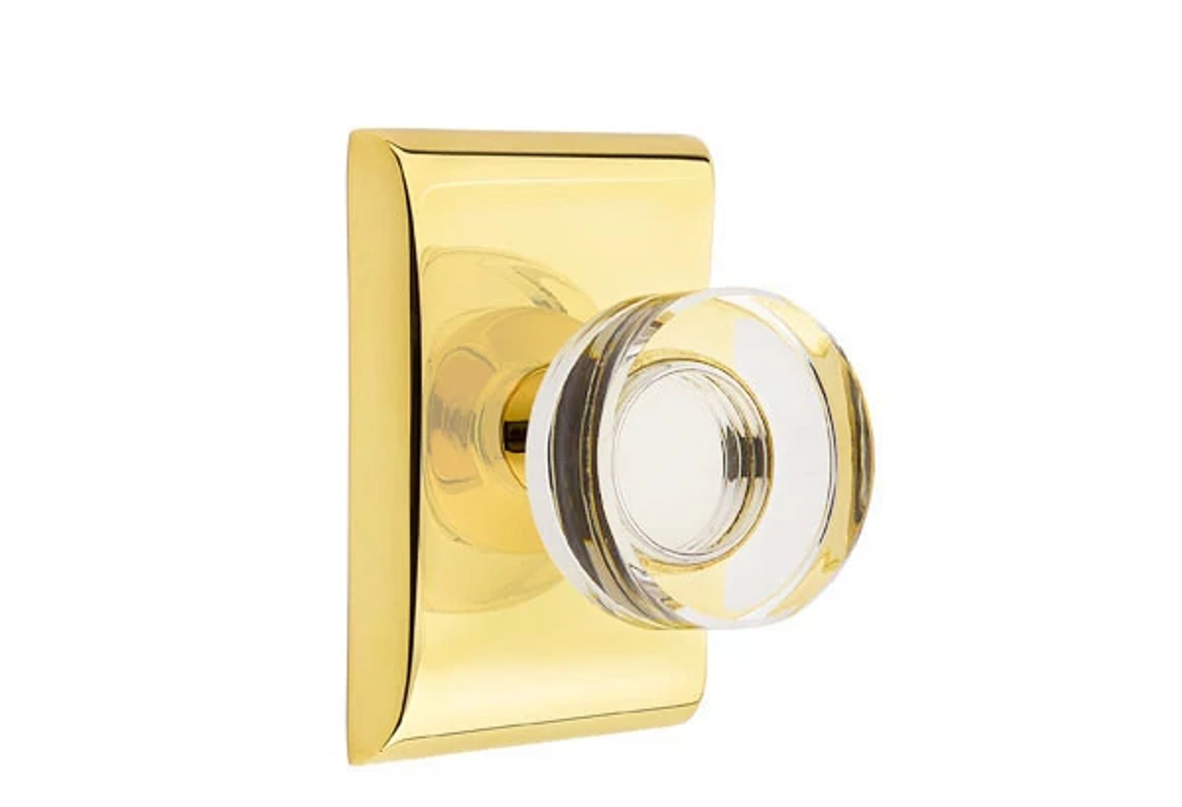 Emtek Modern Disc Glass Knob Set with Neos Rosette