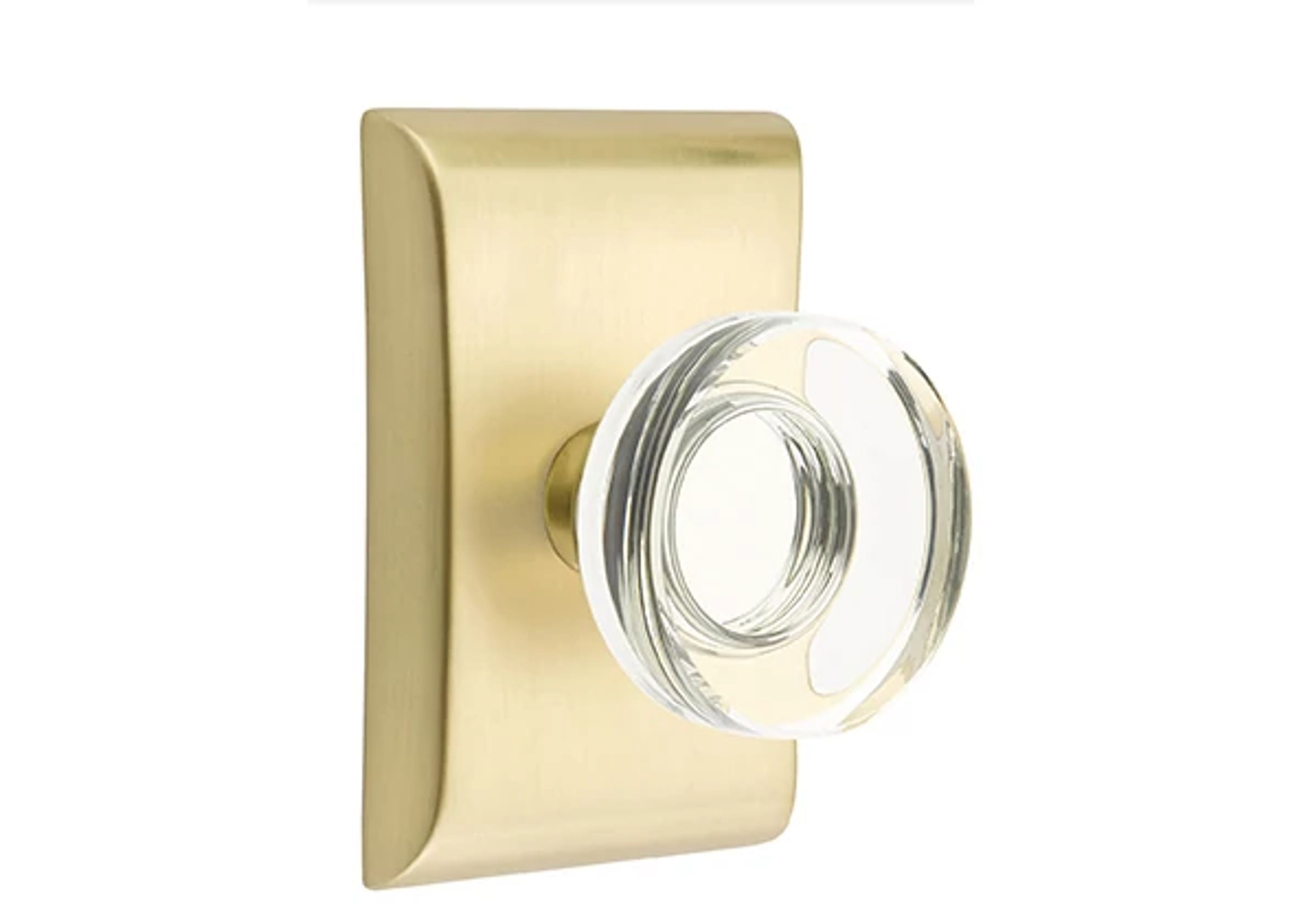 Emtek Concealed Fastener Modern Disc Glass Knob Set with Neos Rosette