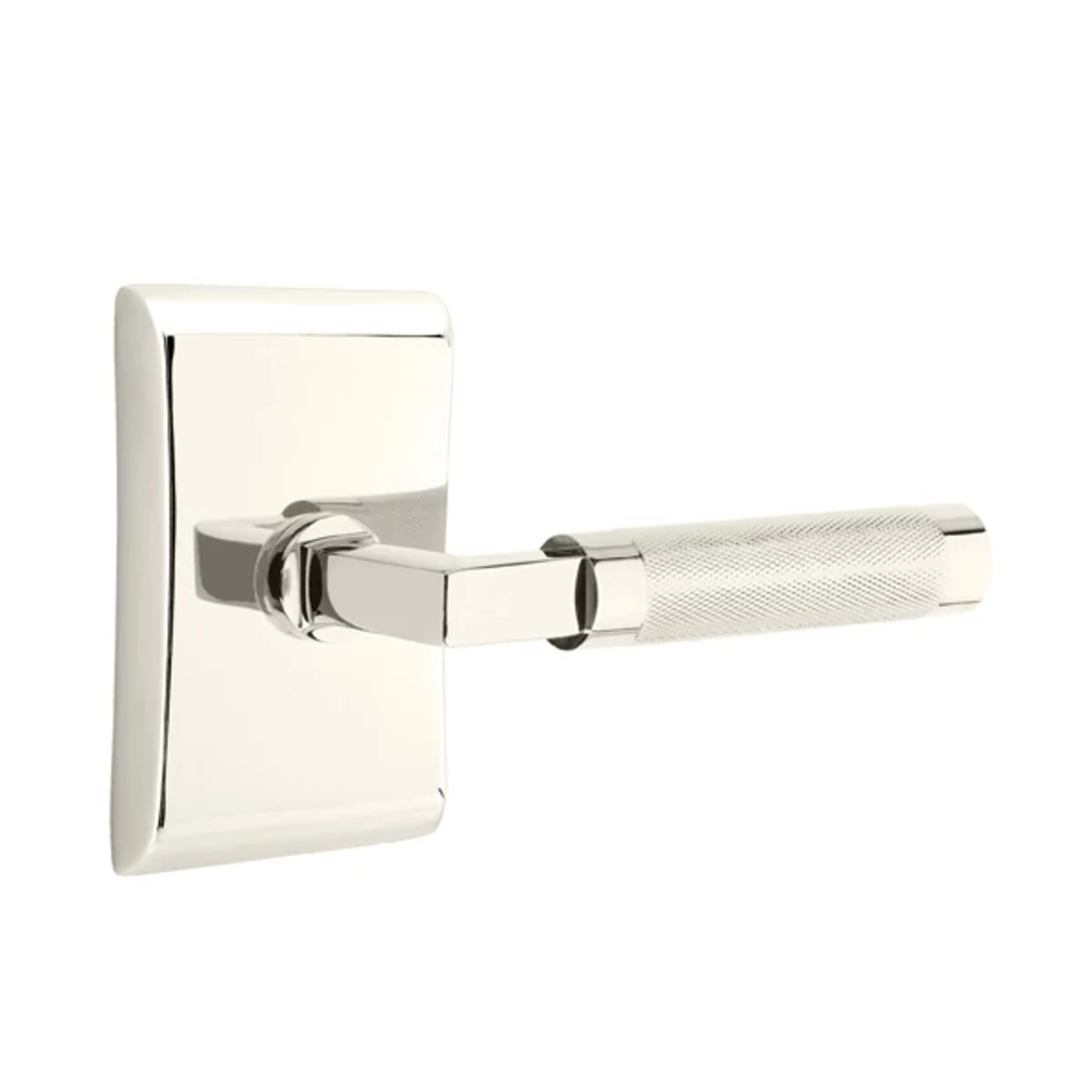 Emtek Select L-Square Knurled Lever Set with Neos Rosette
