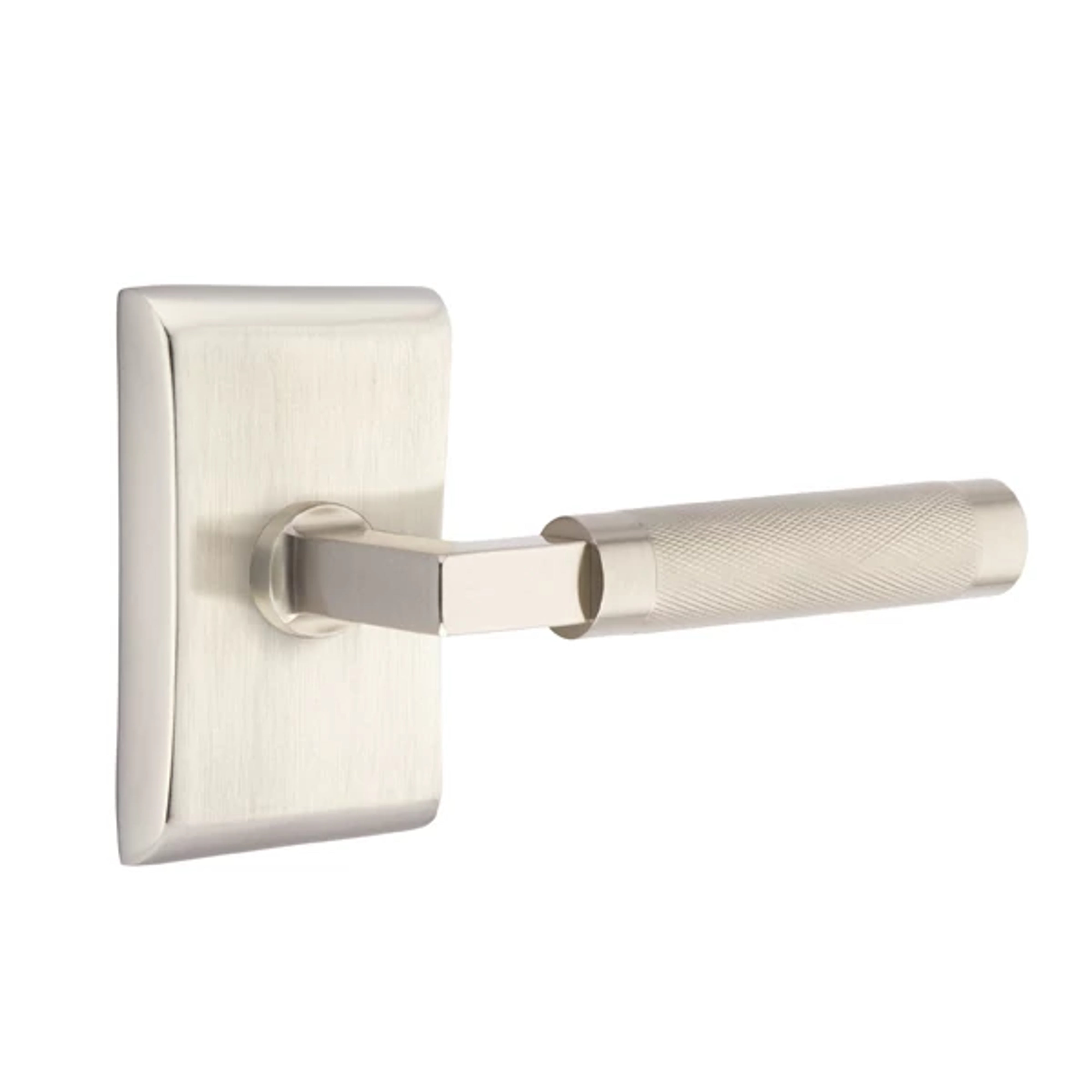 Emtek Select L-Square Knurled Lever Set with Neos Rosette