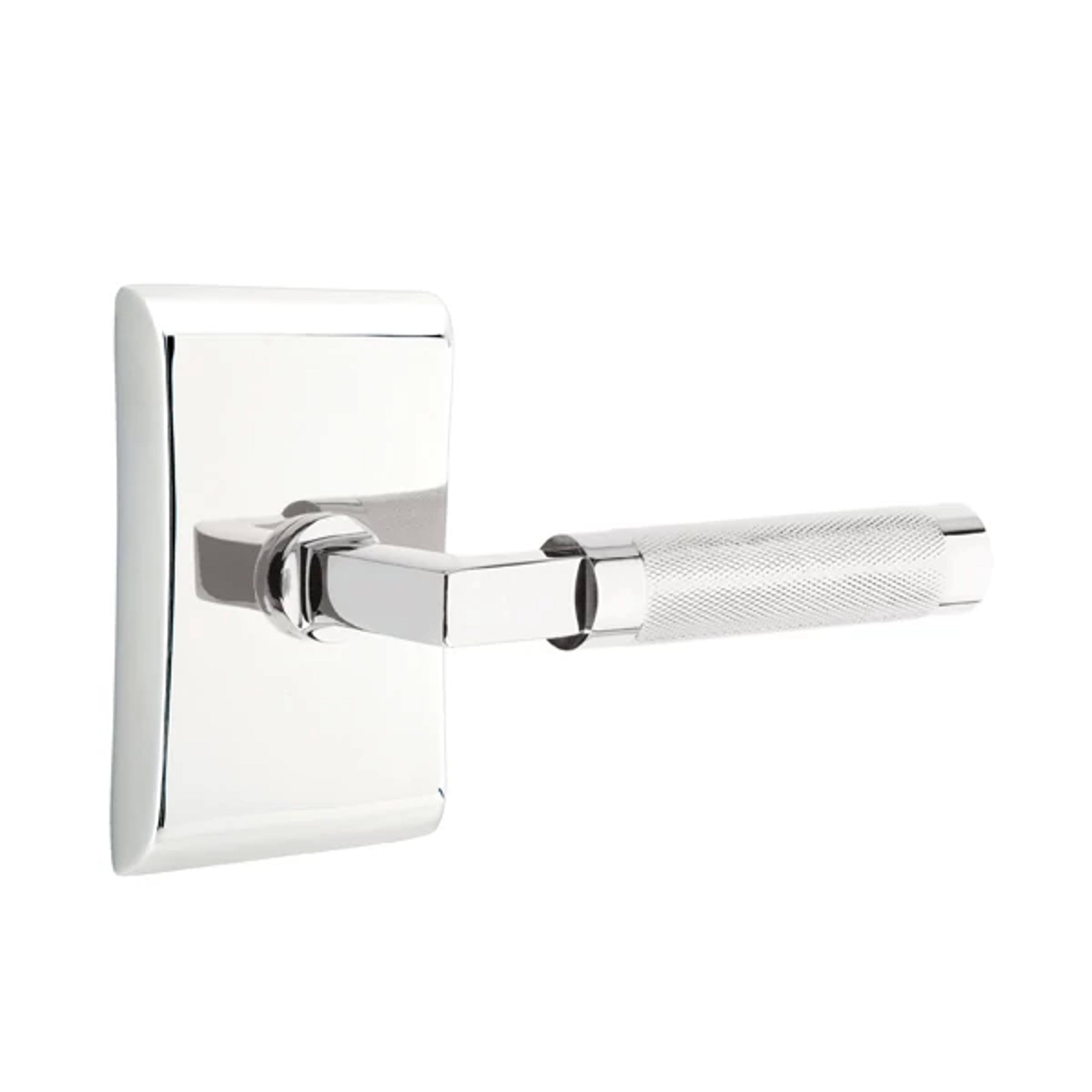 Emtek Select L-Square Knurled Lever Set with Neos Rosette