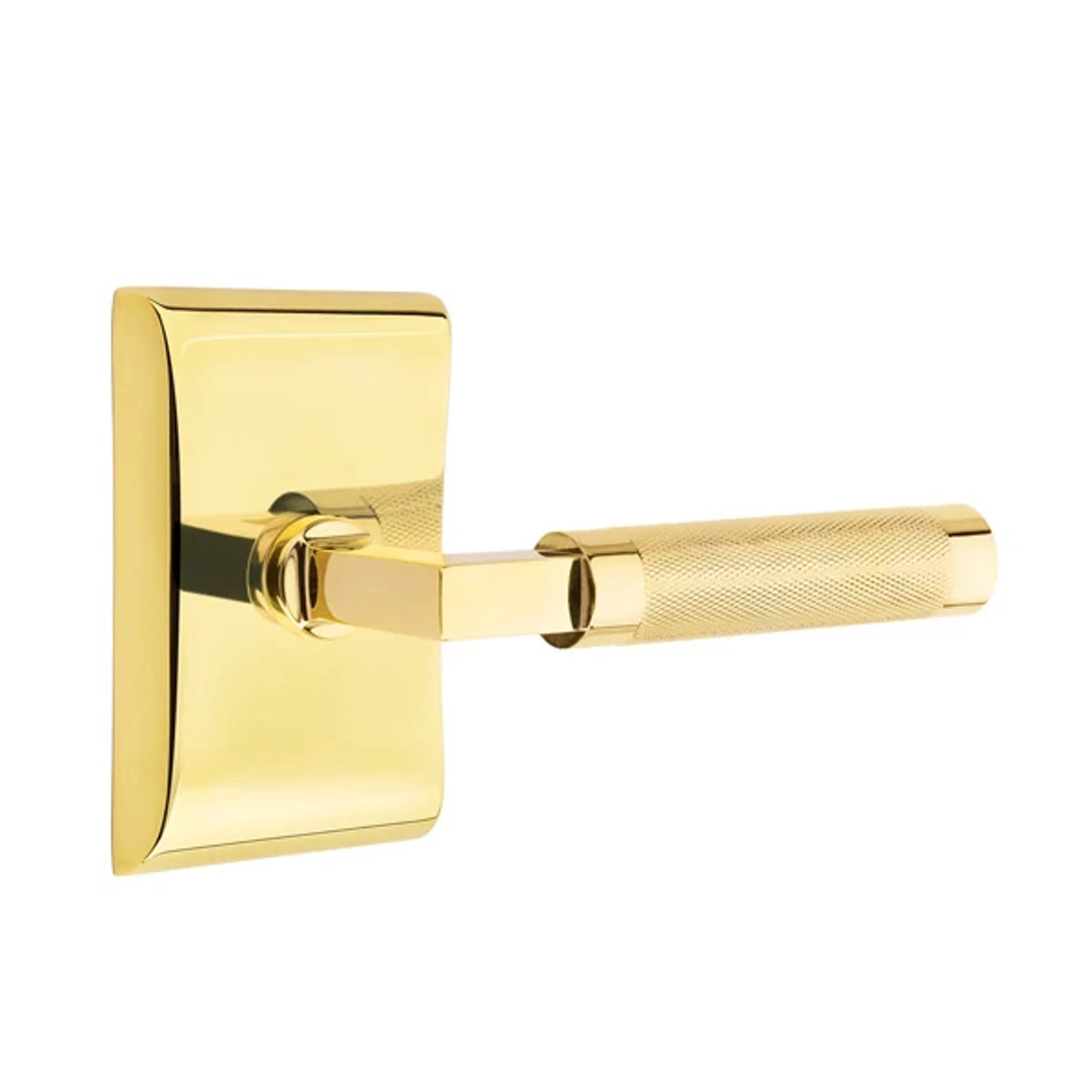 Emtek Select L-Square Knurled Lever Set with Neos Rosette