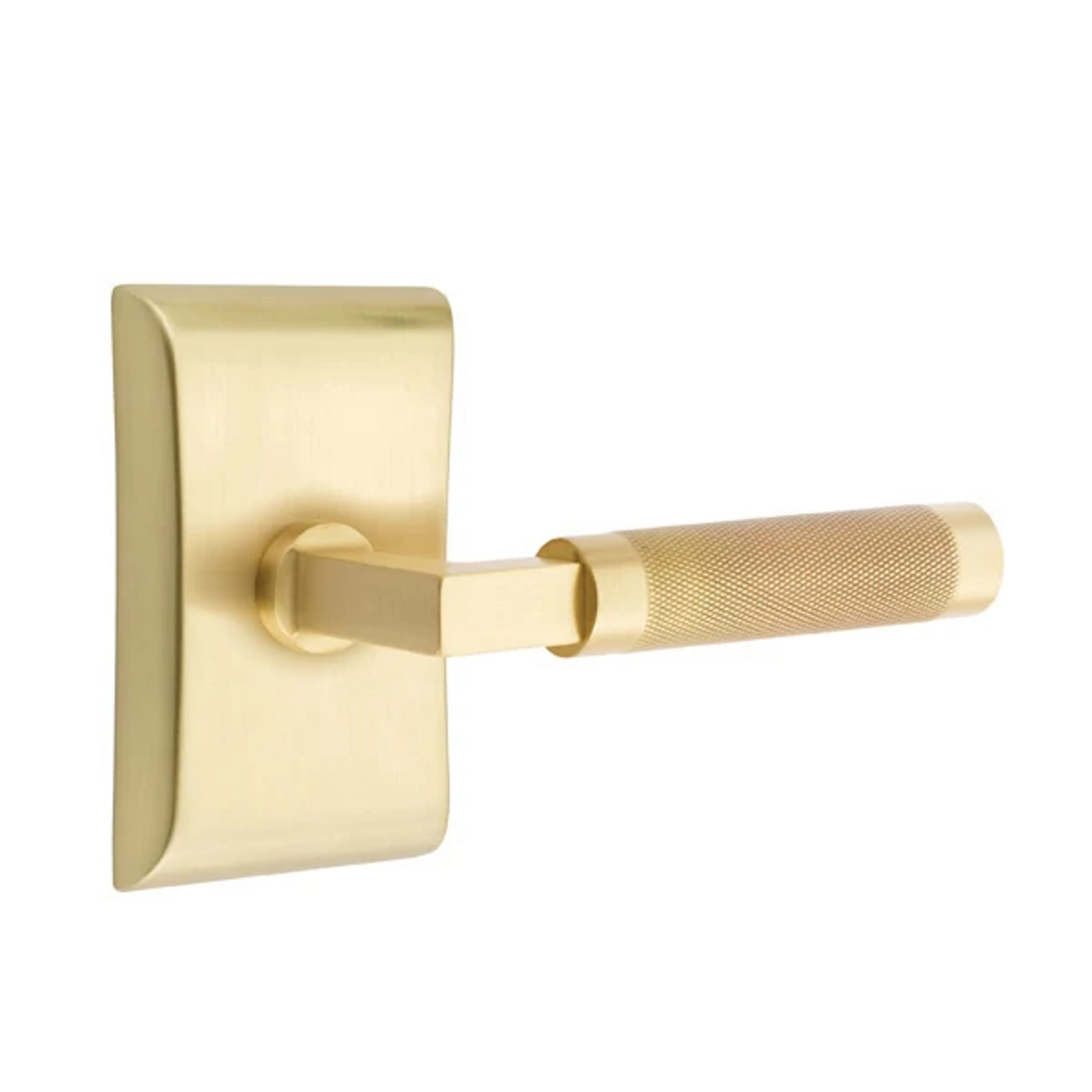 Emtek Select L-Square Knurled Lever Set with Neos Rosette