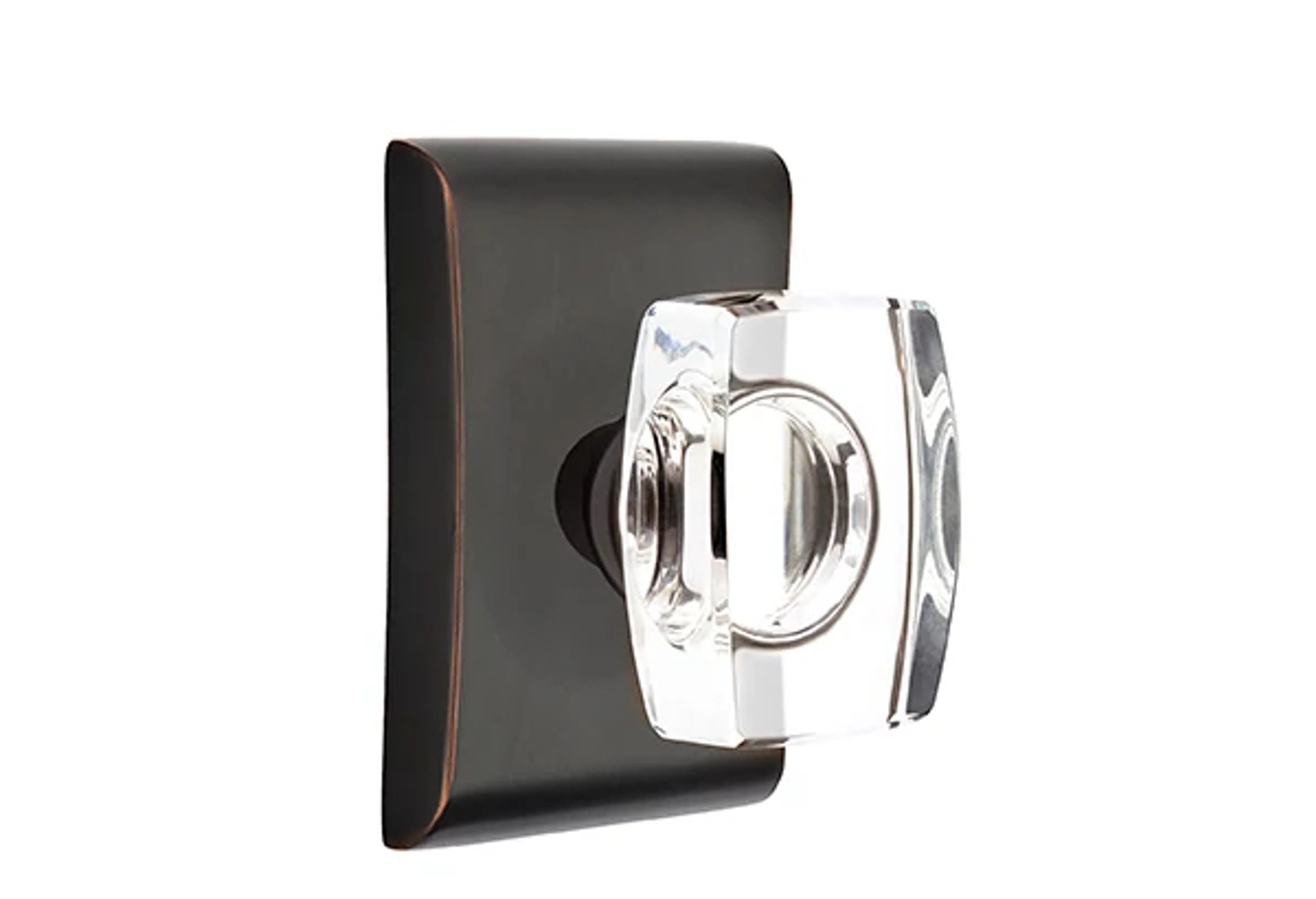 Emtek Concealed Fastener Windsor Glass Knob Set with Neos Rosette