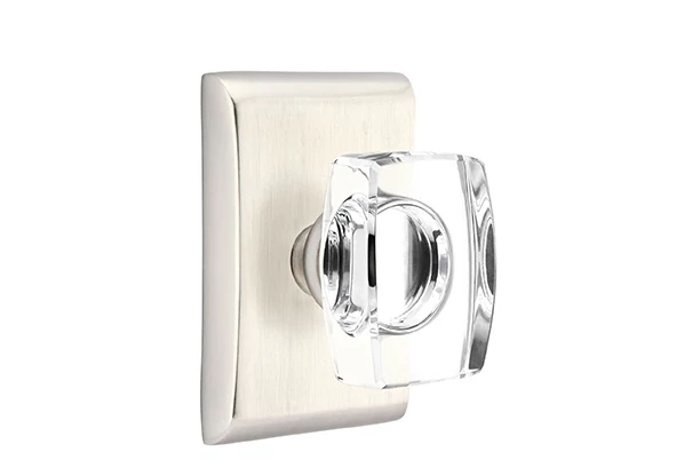Emtek Concealed Fastener Windsor Glass Knob Set with Neos Rosette